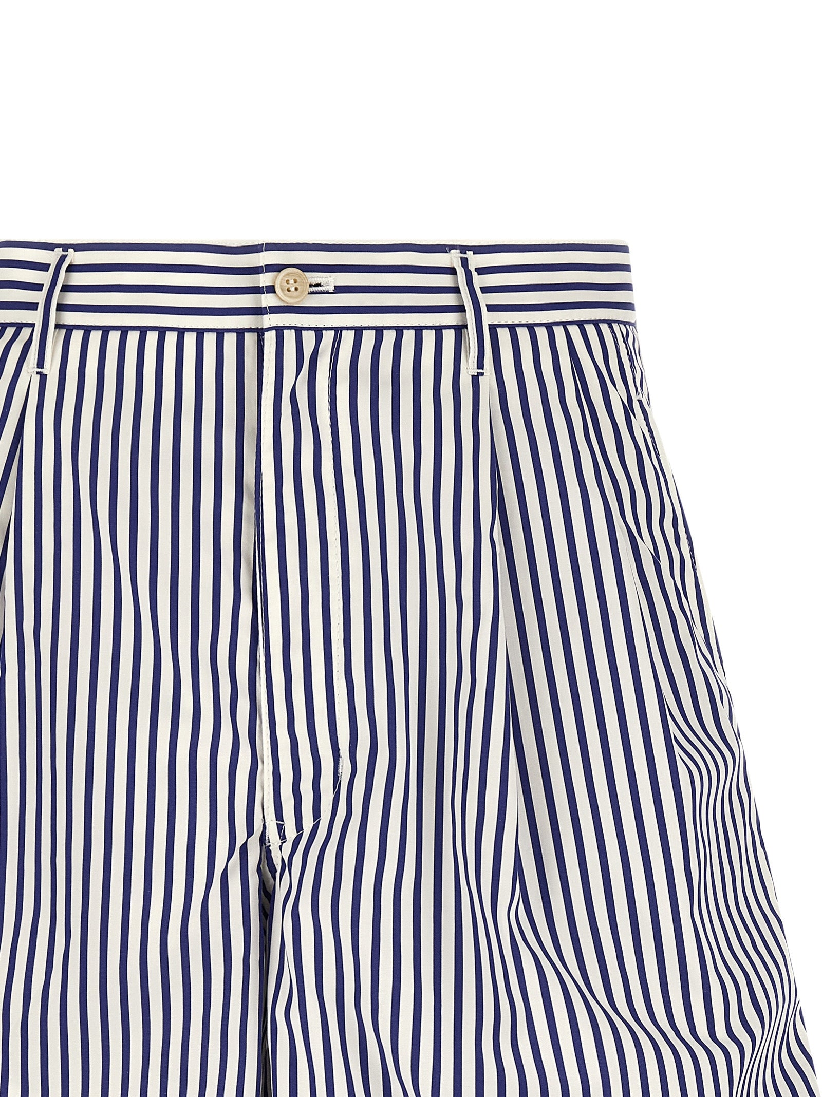 Comme Des Garçons Blue Cotton Bermuda Shorts - Luxury Fashion Statement