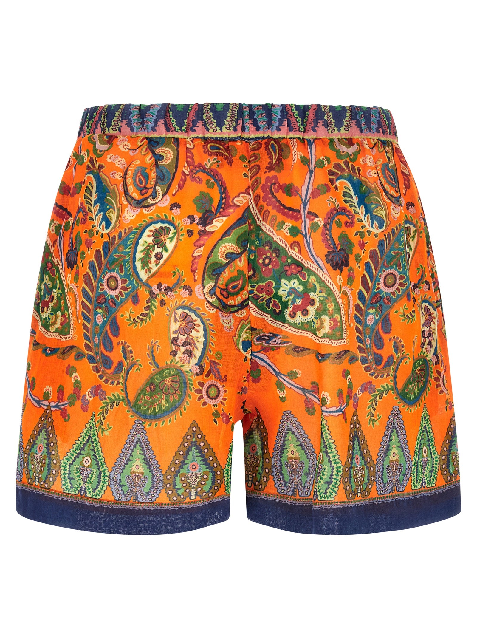 Discover the Etro Orange Ramie Bermuda Shorts, a masterpiece of luxurious craftsmanship and vibrant design, perfect for those who embody elegance and sophistication.