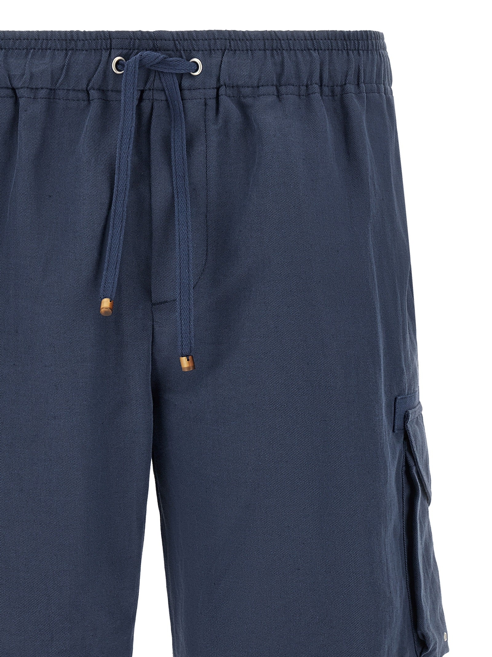 Brunello Cucinelli Blue Linen Bermuda Shorts - Timeless Luxury