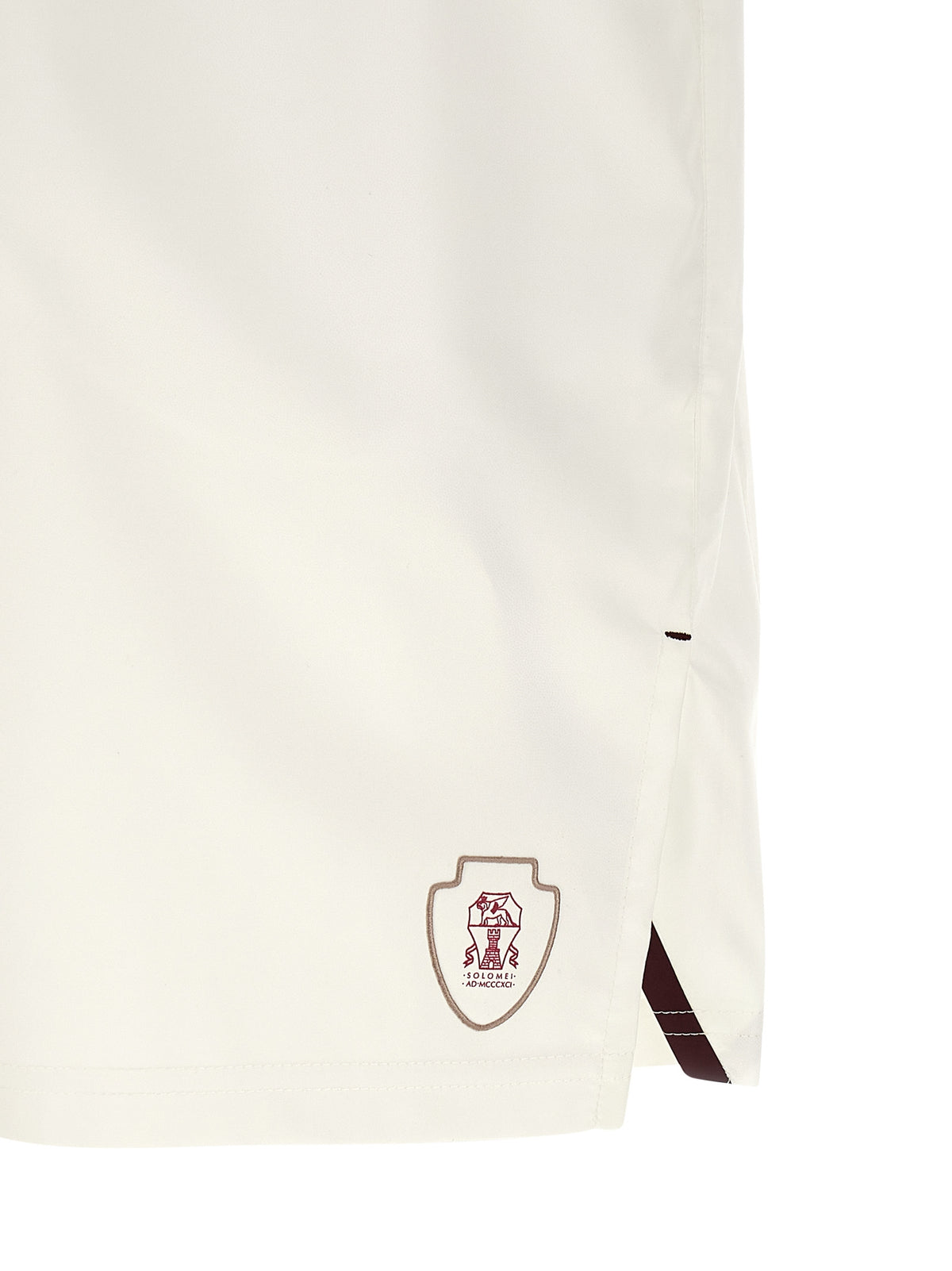 Elevate your wardrobe with Brunello Cucinelli's White Polyester Bermuda Shorts, where artisanal luxury meets timeless elegance, crafted for the discerning individual.