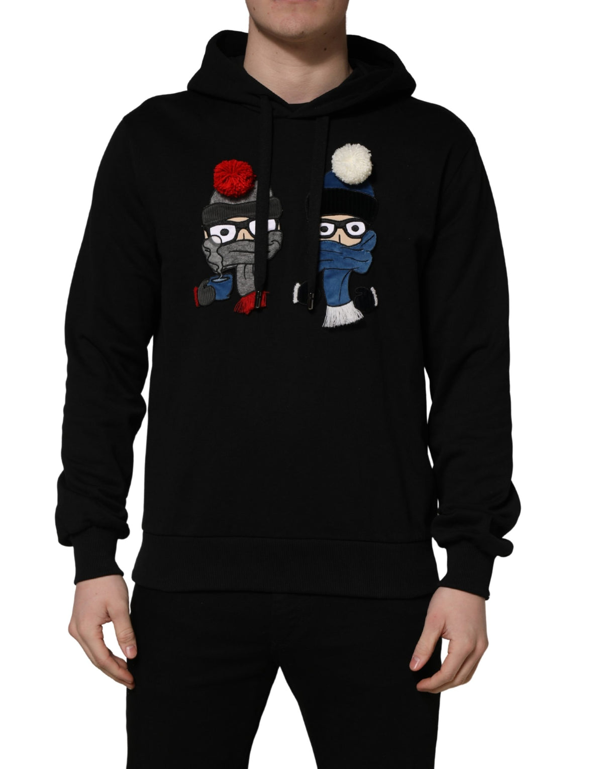 Dolce & Gabbana Black Cotton Hooded Sweatshirt of Distinction