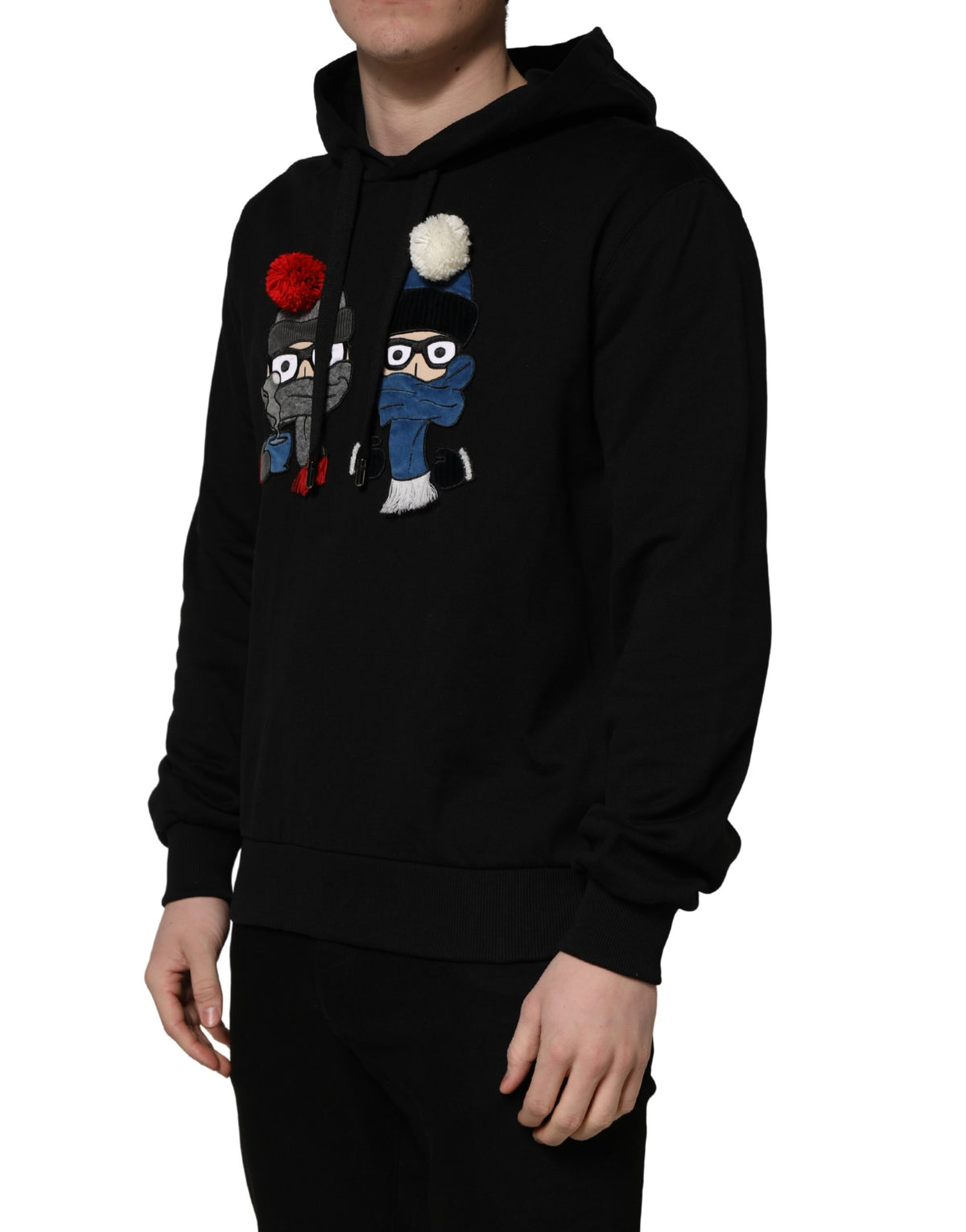 Dolce & Gabbana Black Cotton Hooded Sweatshirt of Distinction