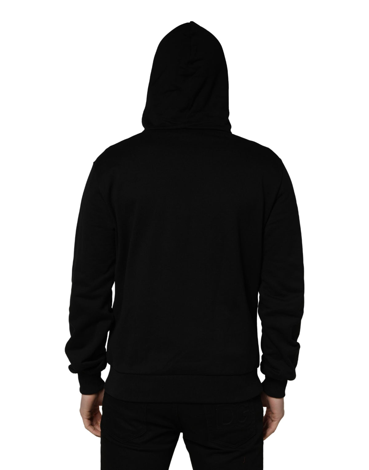 Dolce & Gabbana Black Cotton Hooded Sweatshirt of Distinction
