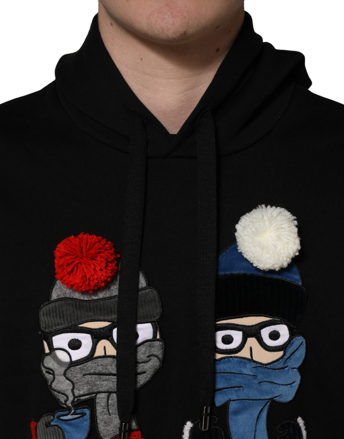 Dolce & Gabbana Black Cotton Hooded Sweatshirt of Distinction