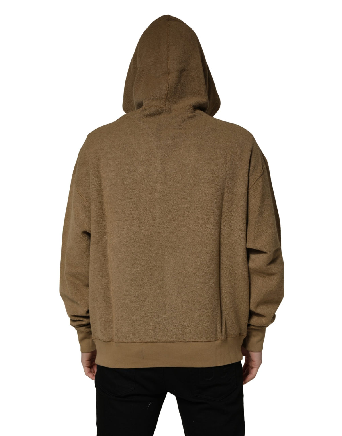 Indulge in the Dolce & Gabbana Brown Cotton Logo Coin Hooded Pullover Sweater, a masterpiece of Italian craftsmanship that embodies luxury and effortless elegance.