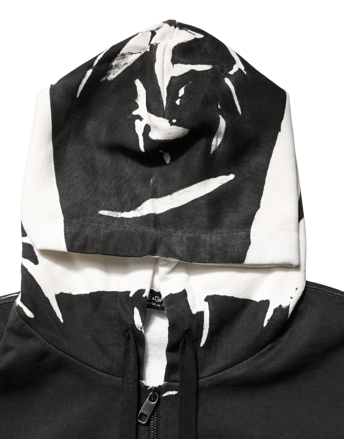 Indulge in the exquisite Dolce & Gabbana Black Cotton Logo Hooded Full Zip Sweater, a luxurious blend of artistry and comfort, perfect for the discerning connoisseur.