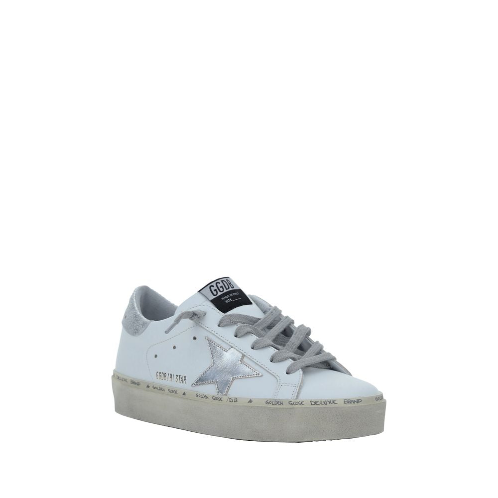 Golden Goose Low Top Sneakers in White Calf Leather Luxury