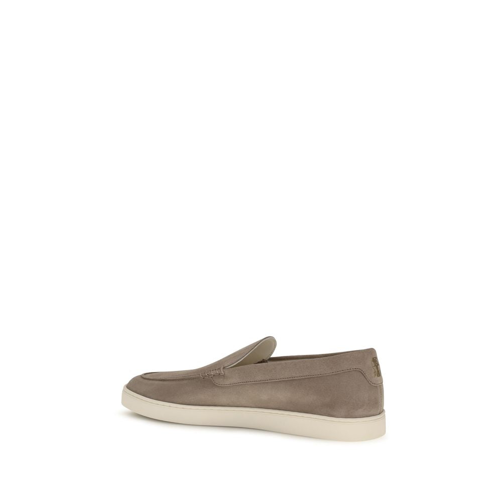 Experience the exquisite Brunello Cucinelli Gray Calf Leather Bos Taurus Slip-On Loafers, a masterpiece of refined craftsmanship and timeless elegance, perfect for the discerning individual.