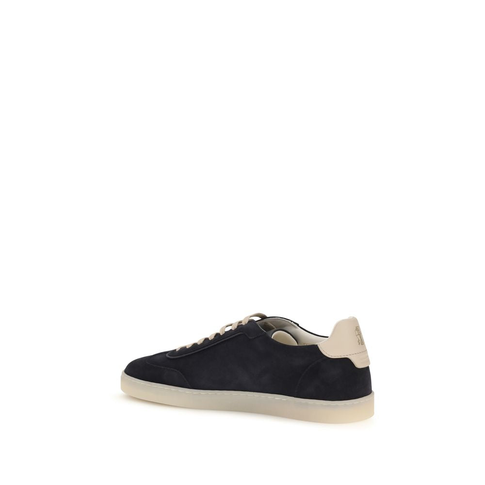 Brunello Cucinelli Brown Calf Leather Low Top Sneakers