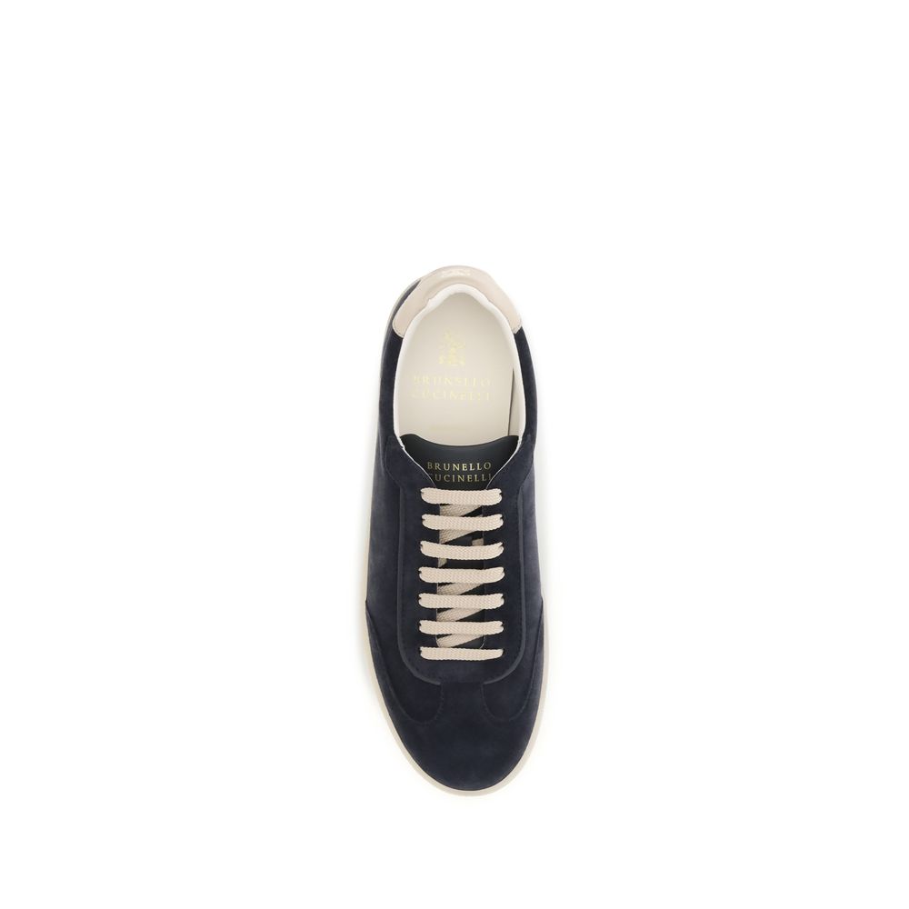 Brunello Cucinelli Brown Calf Leather Low Top Sneakers - Luxury Redefined