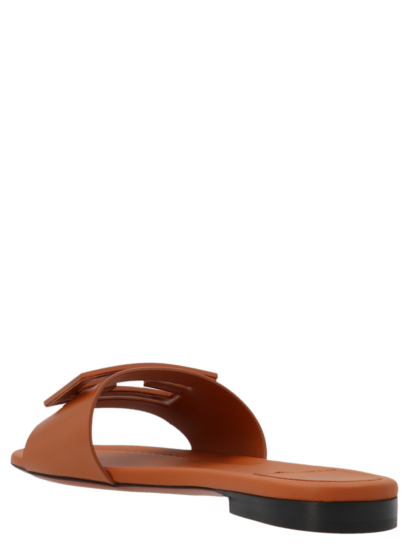 Fendi Brown Lamb Leather Slides - Artisanal Luxury Footwear