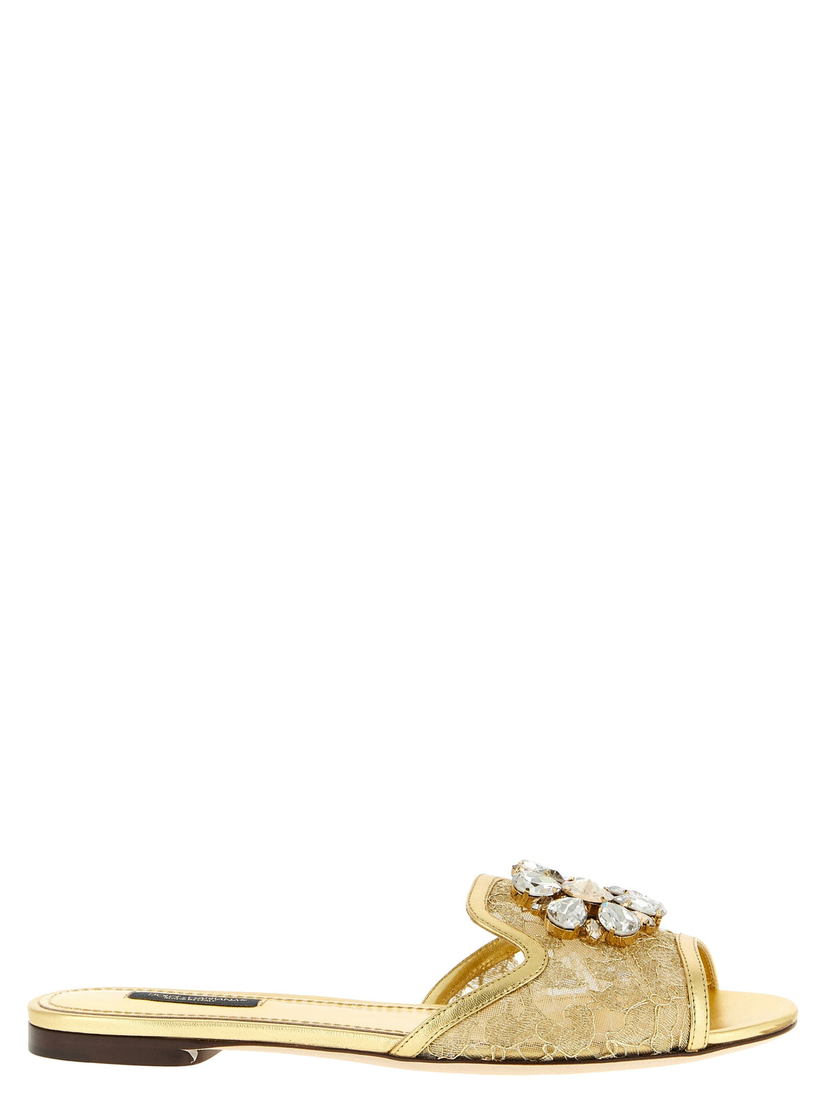 Dolce & Gabbana Gold Polyamide Slides - Exquisite Luxury Footwear
