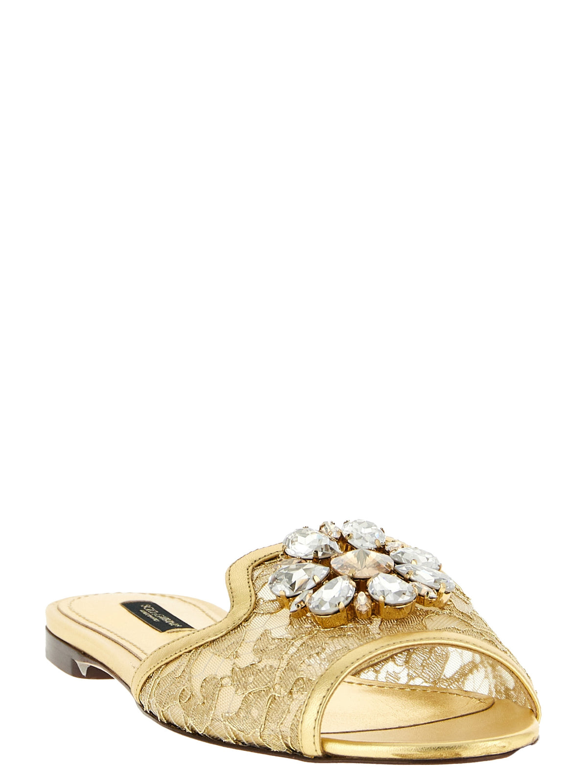 Dolce & Gabbana Gold Polyamide Slides - Exquisite Luxury Footwear