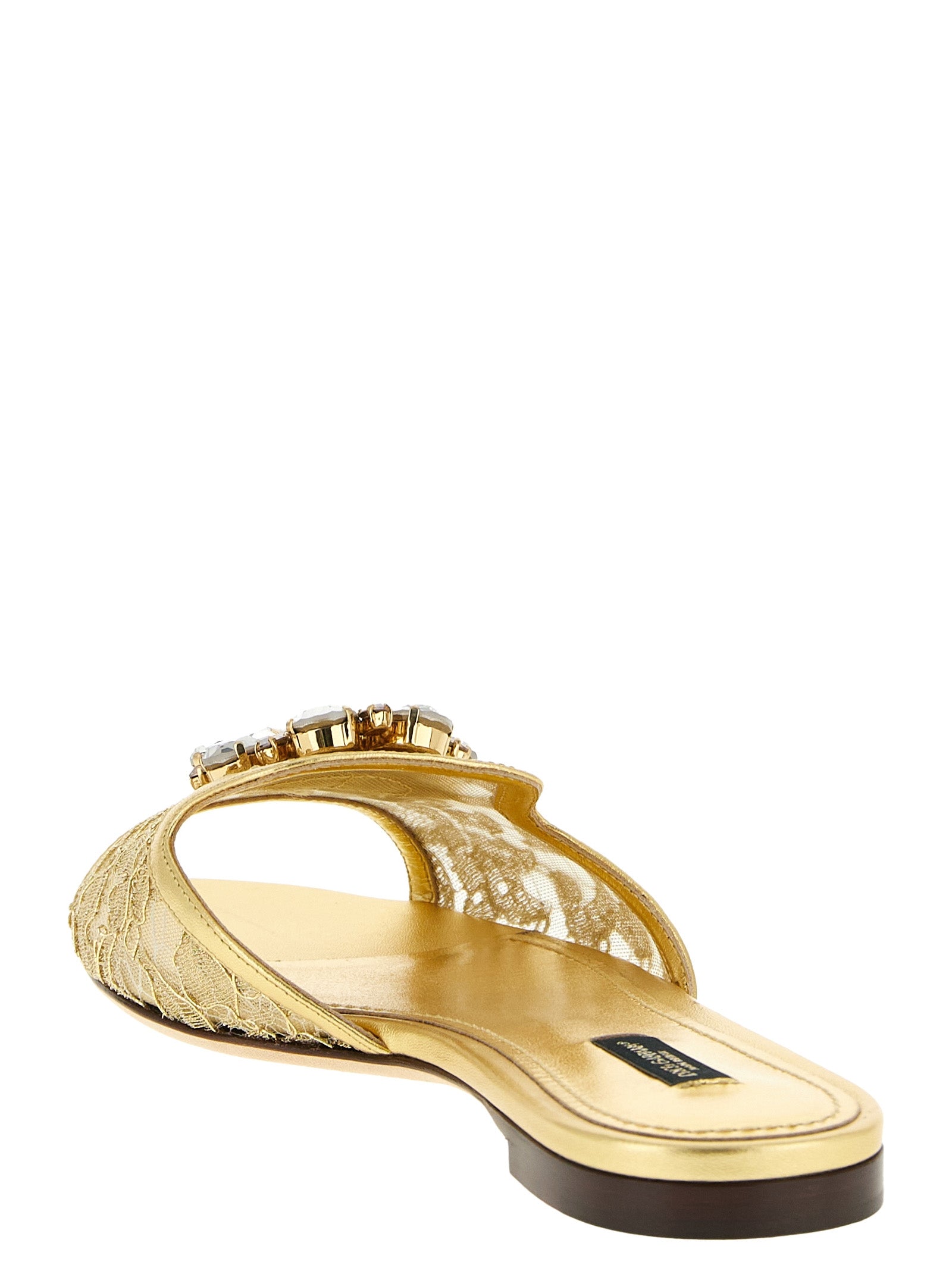 Dolce & Gabbana Gold Polyamide Slides - Exquisite Luxury Footwear