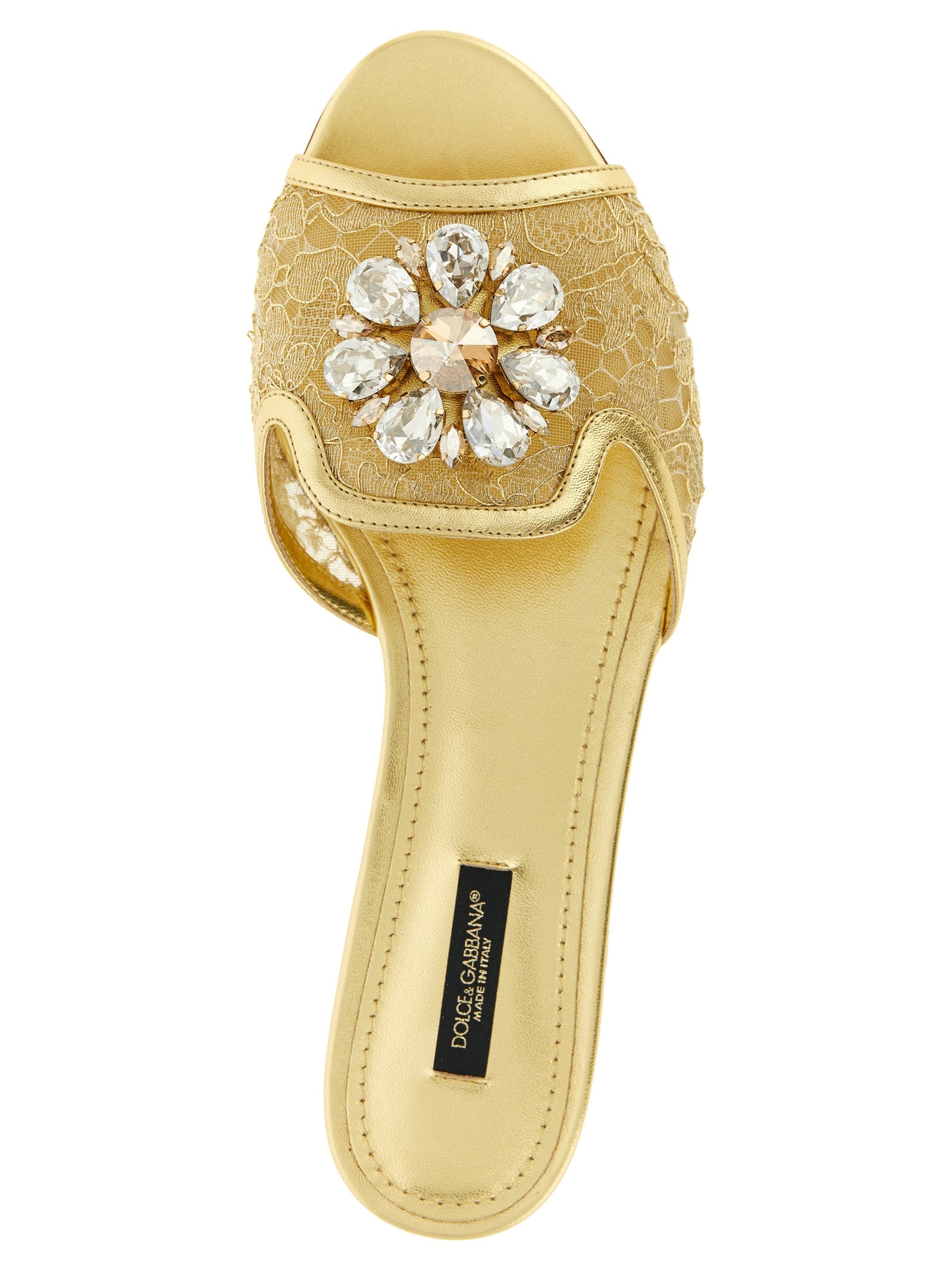 Dolce & Gabbana Gold Polyamide Slides - Exquisite Luxury Footwear