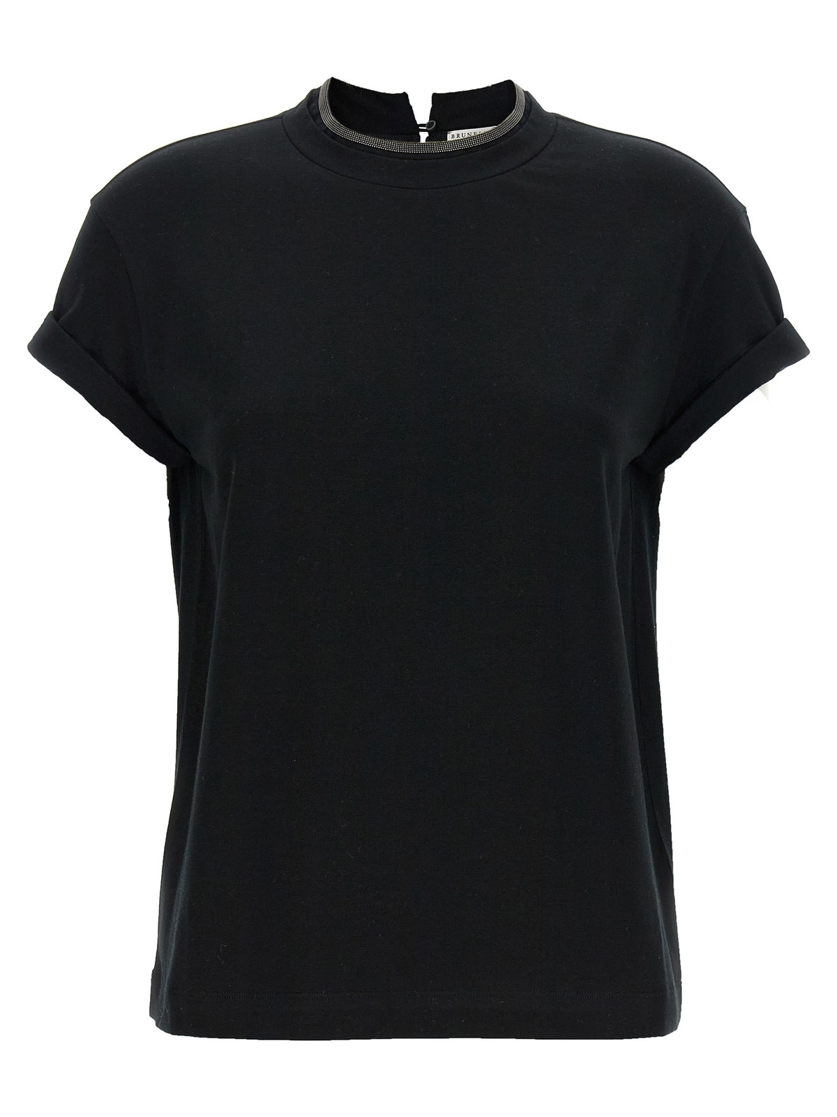Brunello Cucinelli Black Cotton T-Shirt