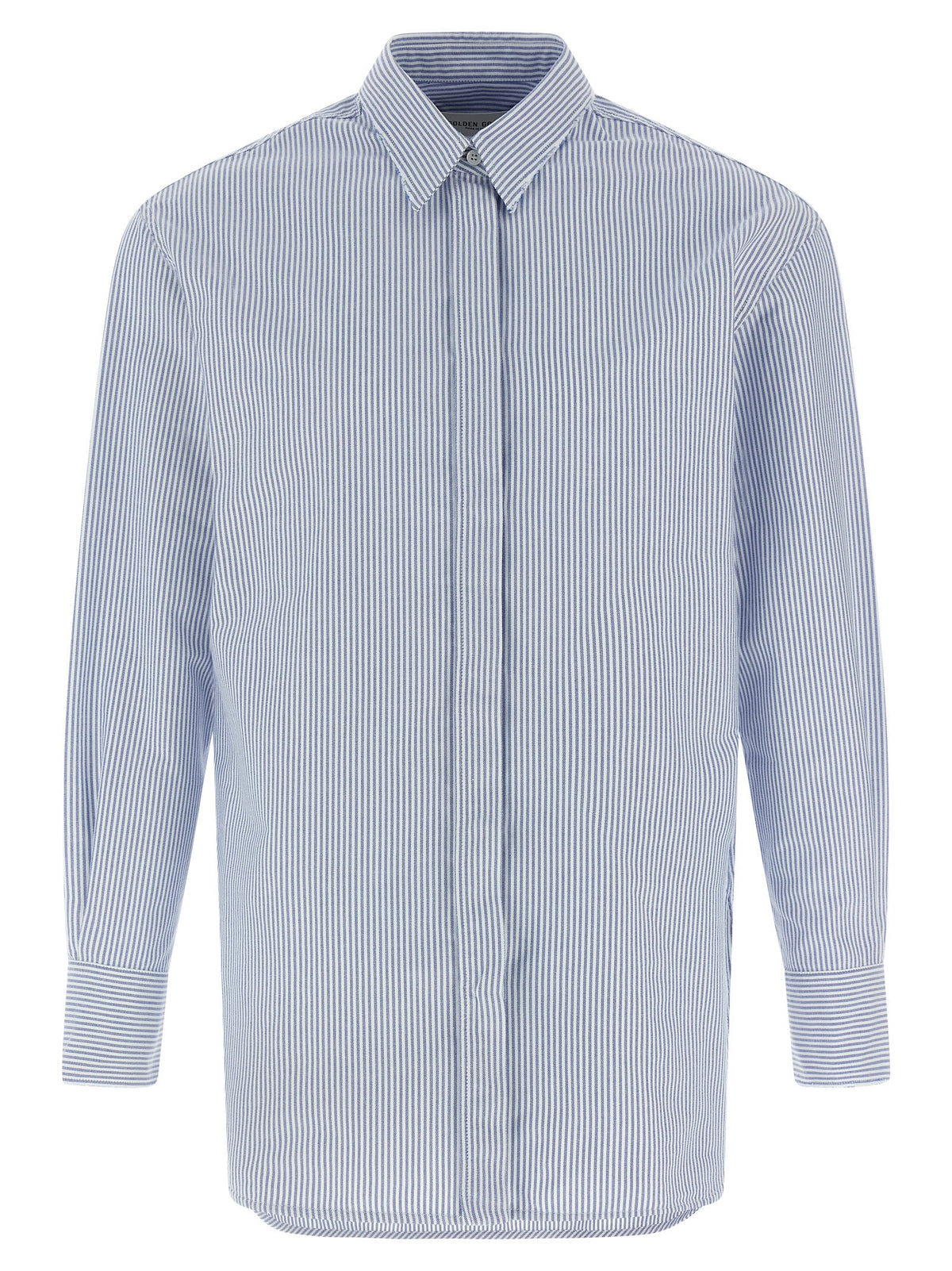 Golden Goose Blue Cotton Blouse - Artisanal Chic Elegance