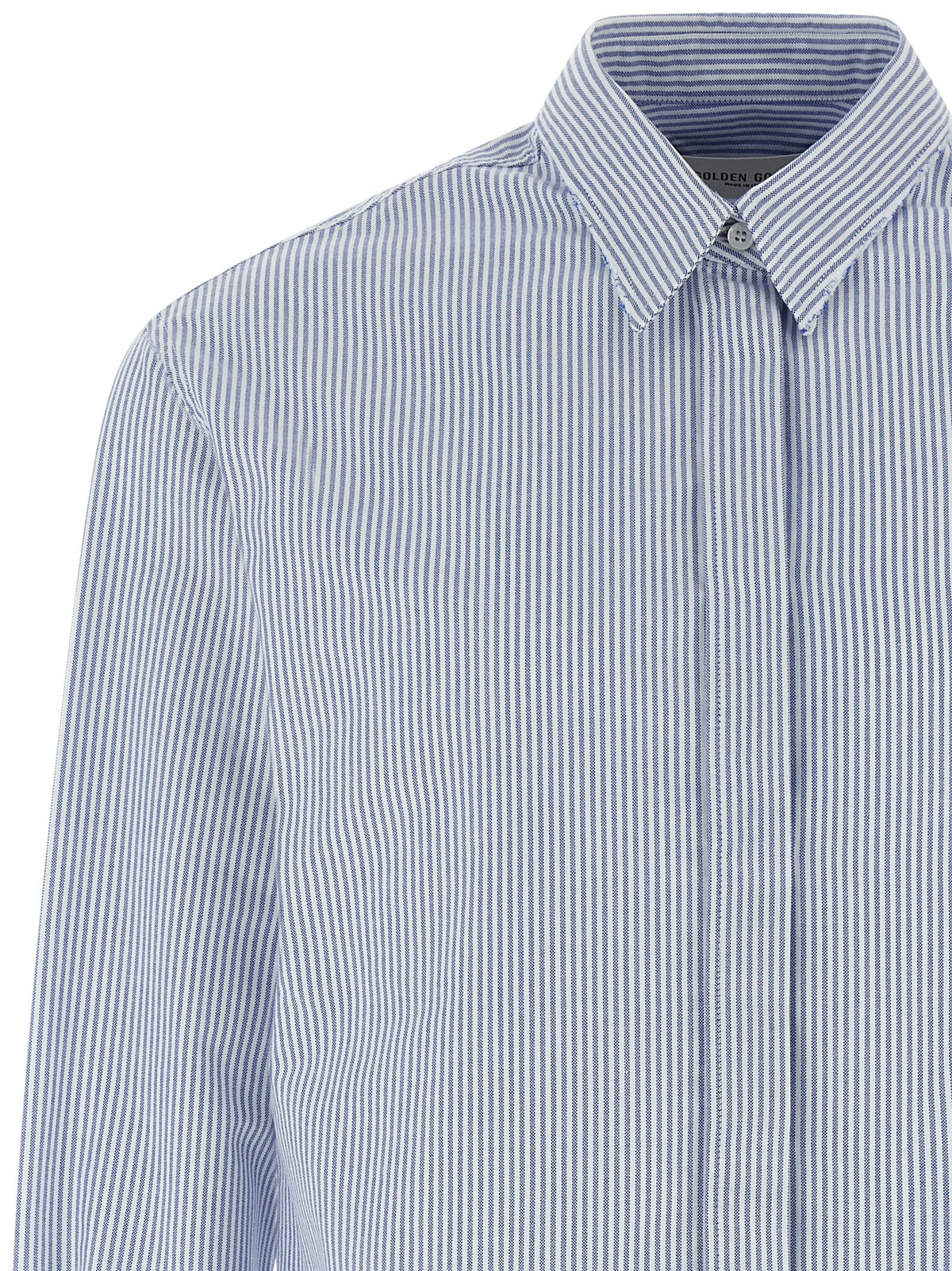 Golden Goose Blue Cotton Blouse - Artisanal Chic Elegance