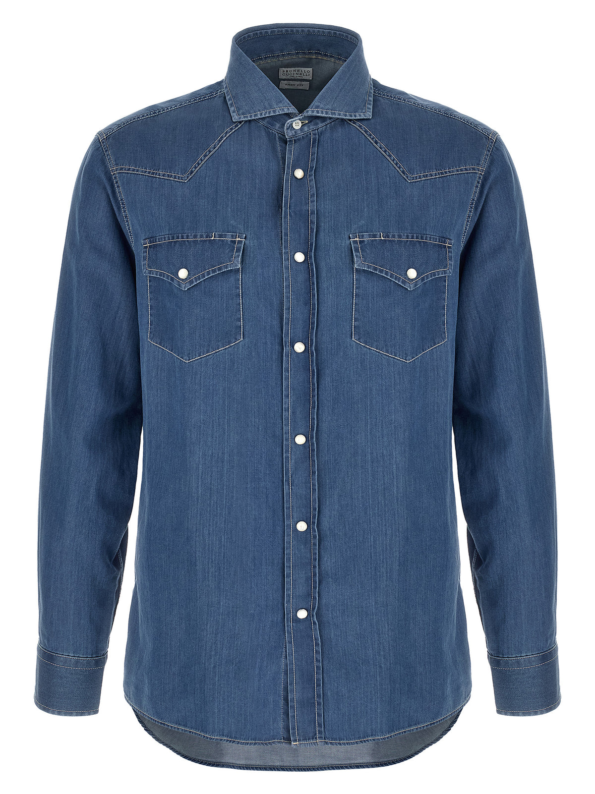 Indulge in the Brunello Cucinelli Blue Cotton Blouse, a masterpiece of Italian craftsmanship that embodies elegance and sophistication for the discerning individual.