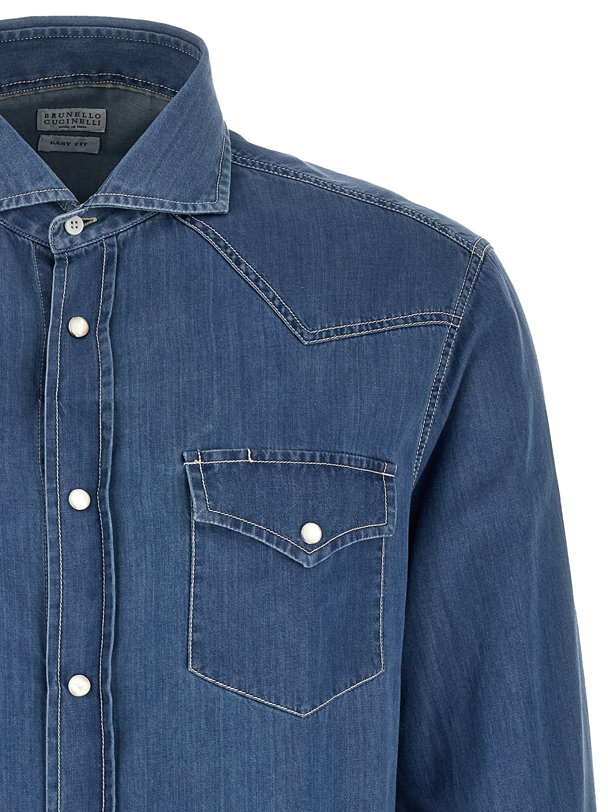 Indulge in the Brunello Cucinelli Blue Cotton Blouse, where exquisite Italian craftsmanship meets timeless elegance, perfect for those who appreciate luxury and sophistication.