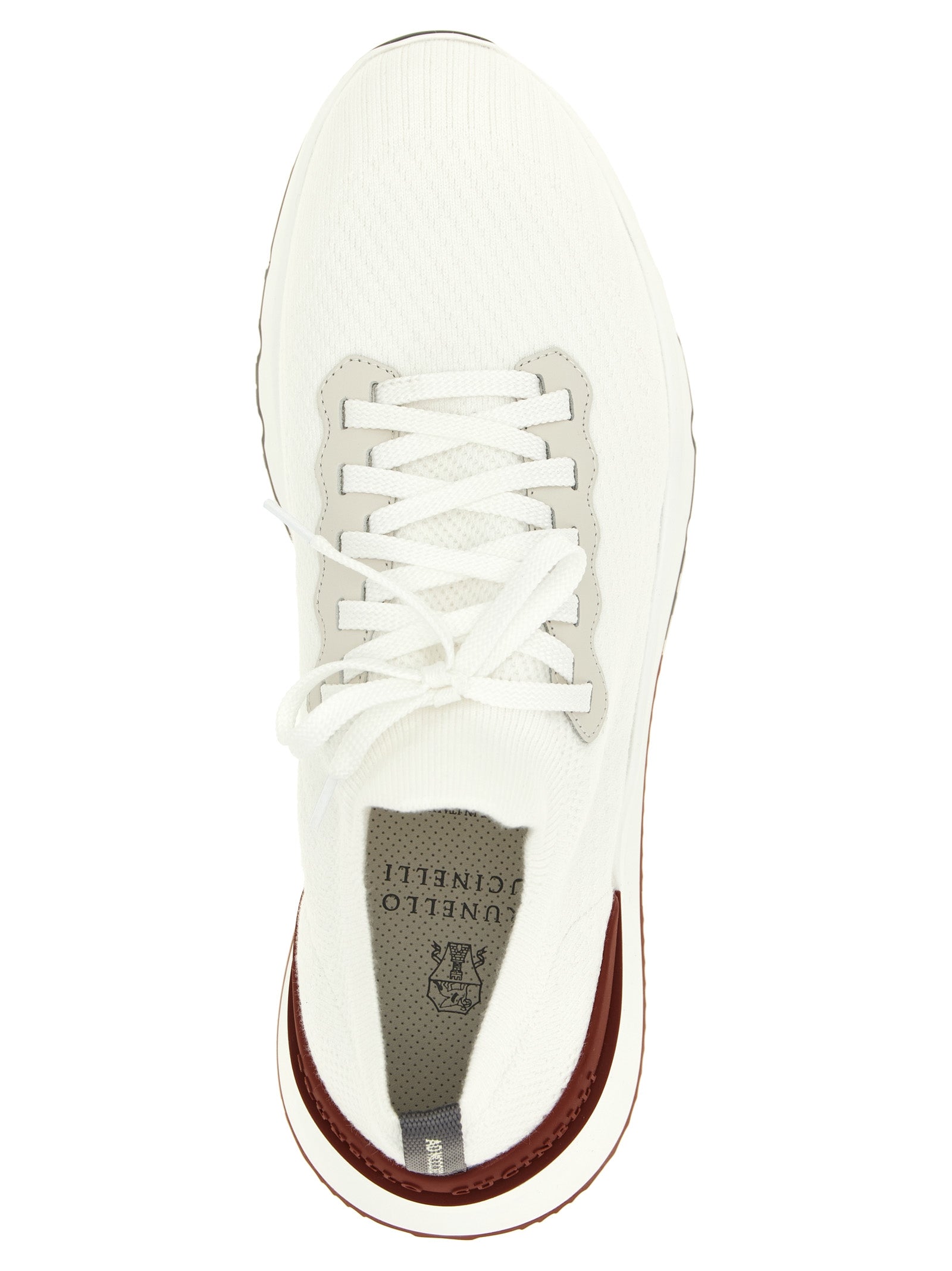 Elevate your style with Brunello Cucinelli White Polyethylene Athletic Sneakers, where artisanal luxury meets modern design, crafted for the discerning individual.