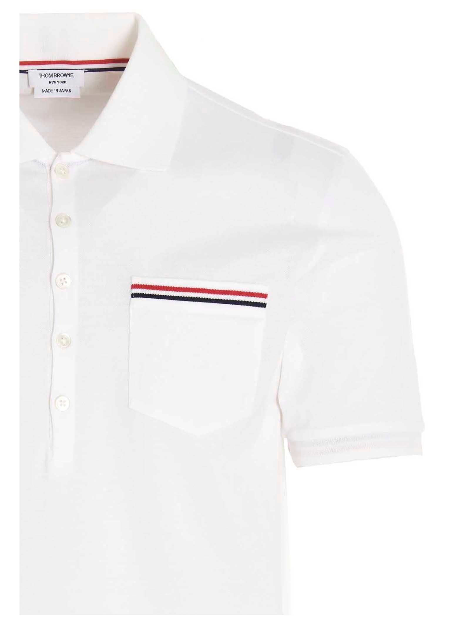 Thom Browne White Cotton Polo Shirt - Artisanal Luxury Fashion