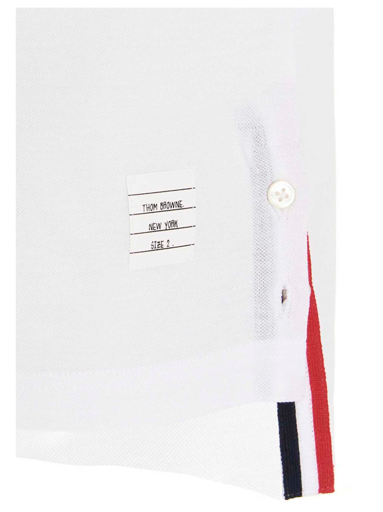 Thom Browne White Cotton Polo Shirt - Artisanal Luxury Fashion