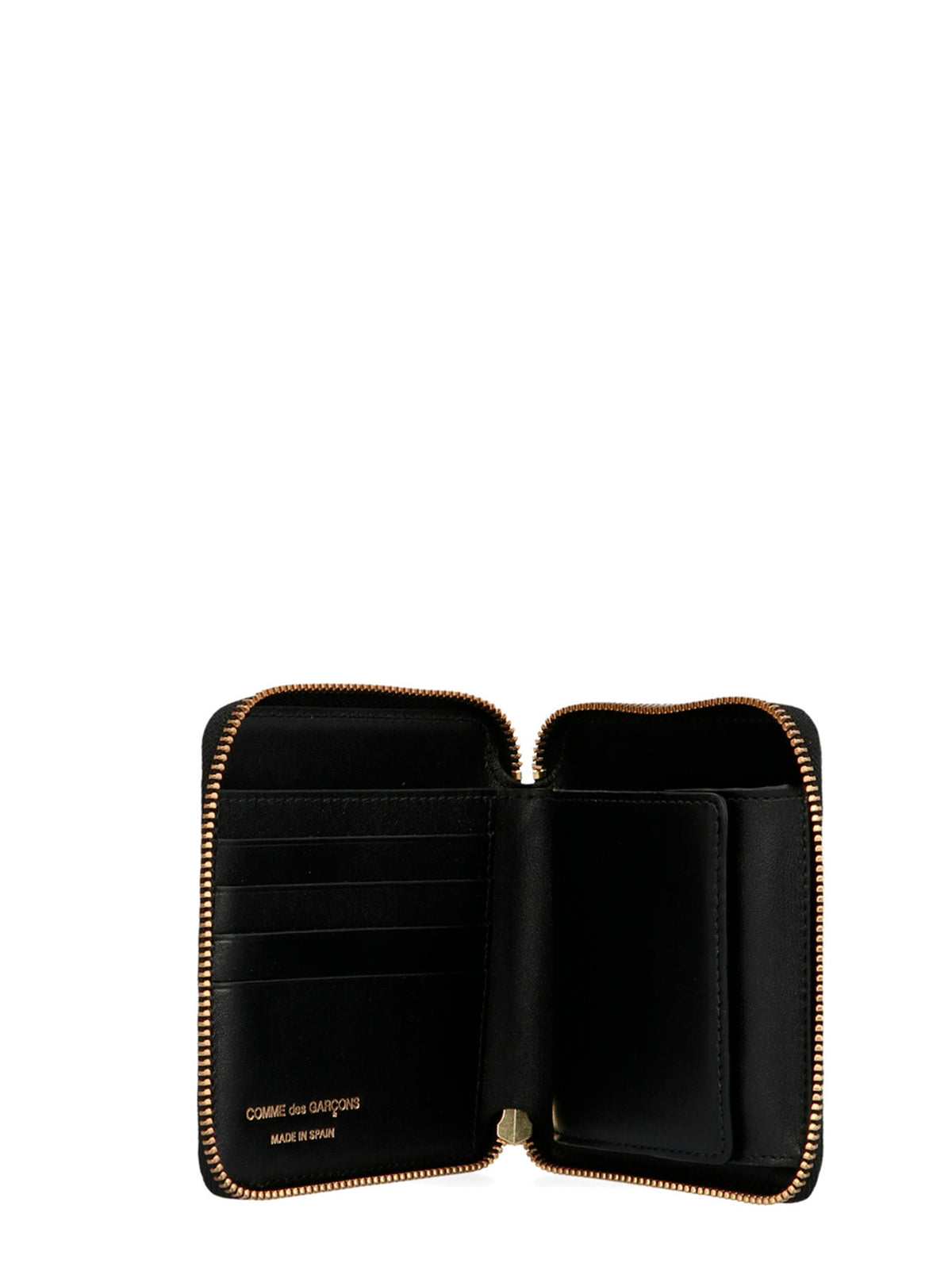 Experience the exquisite allure of the Comme Des Garçons Black Calfskin Wallet, crafted from premium calfskin leather, a timeless accessory that embodies luxury and sophistication.