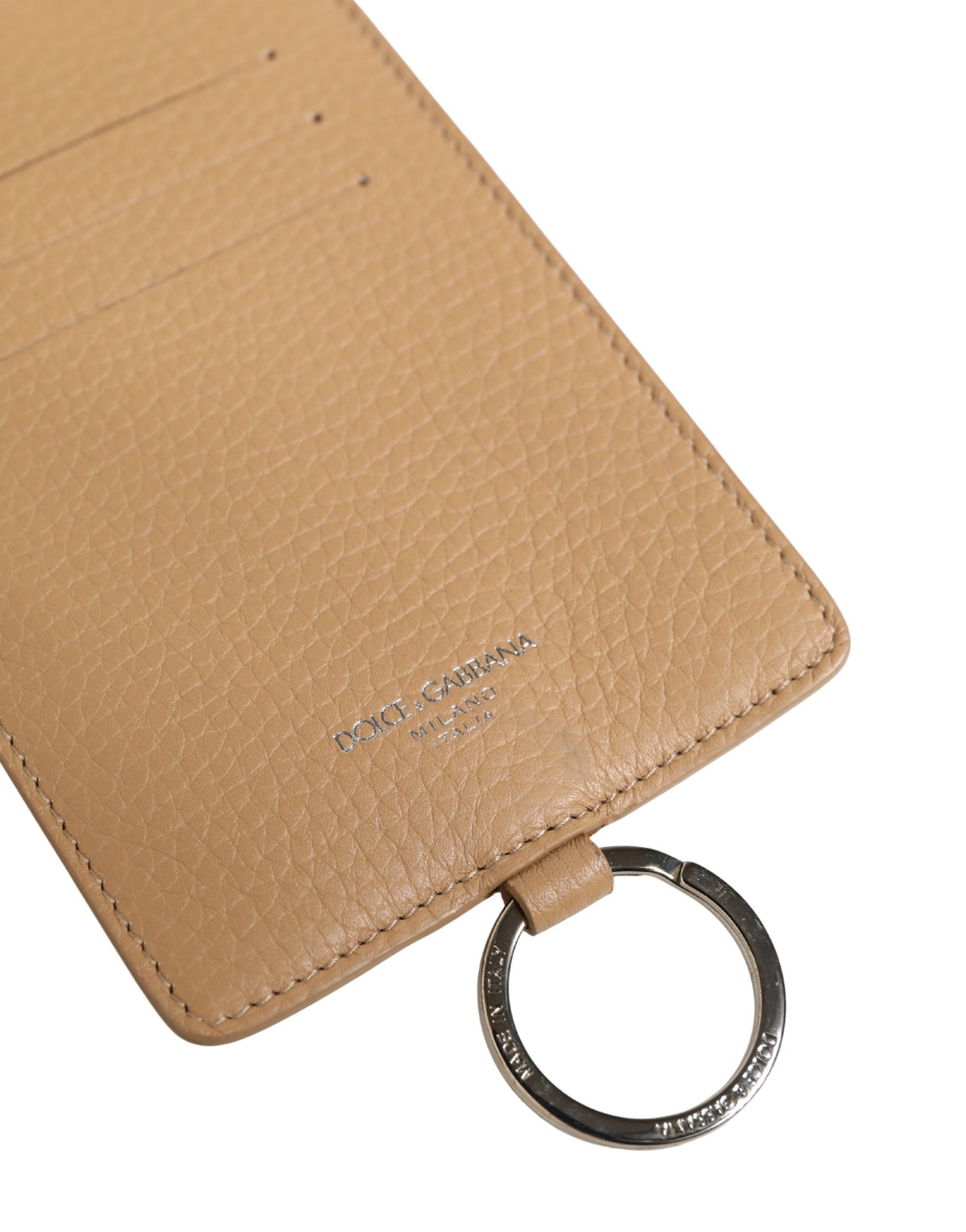 Dolce & Gabbana Beige Leather Card Holder - Timeless Luxury
