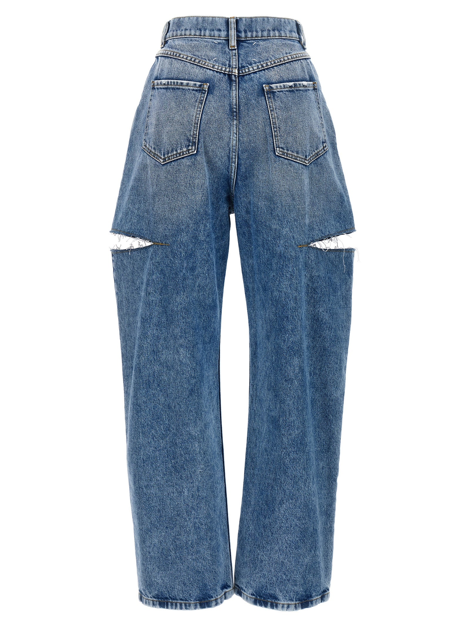 Discover the Maison Margiela Blue Cotton Straight-Leg Jeans, a masterpiece of artisanal luxury and modern elegance, crafted from premium Italian denim for timeless allure.
