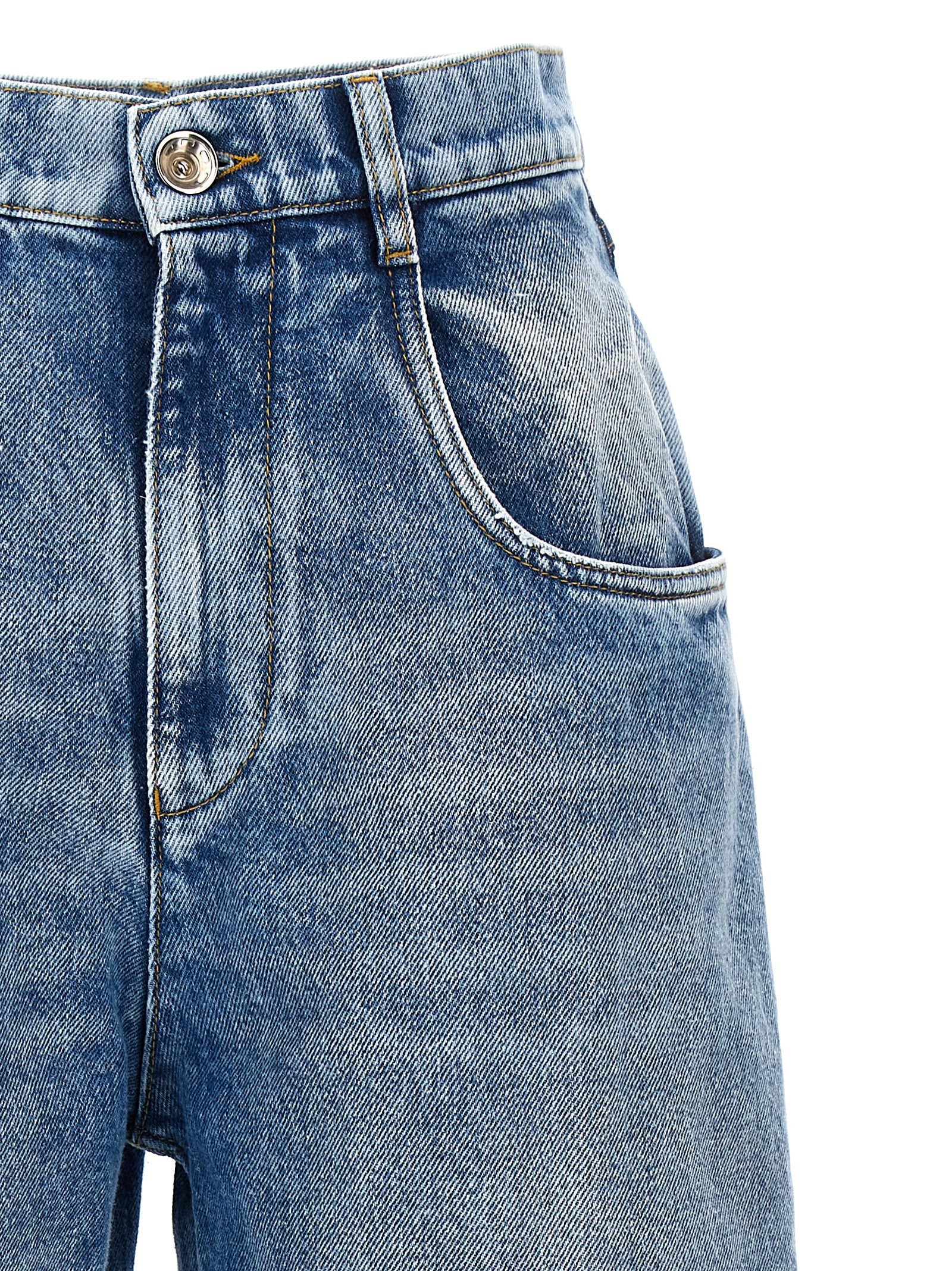 Discover the Maison Margiela Blue Cotton Straight-Leg Jeans, where artisanal luxury meets modern elegance, crafted from premium cotton in Italy for a timeless silhouette.