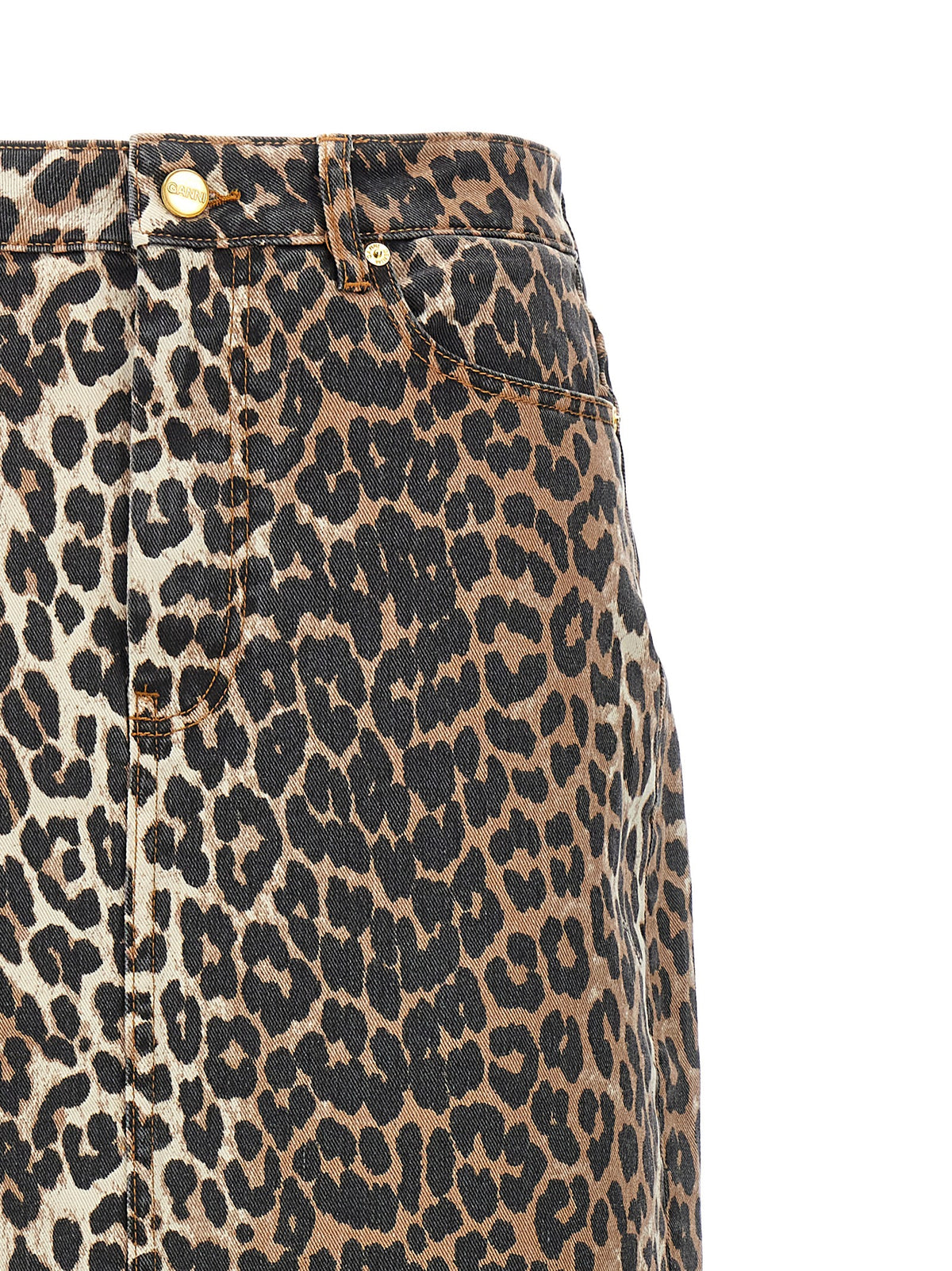 Ganni Brown Organic Cotton Mini Skirt - Sustainable Luxury Fashion