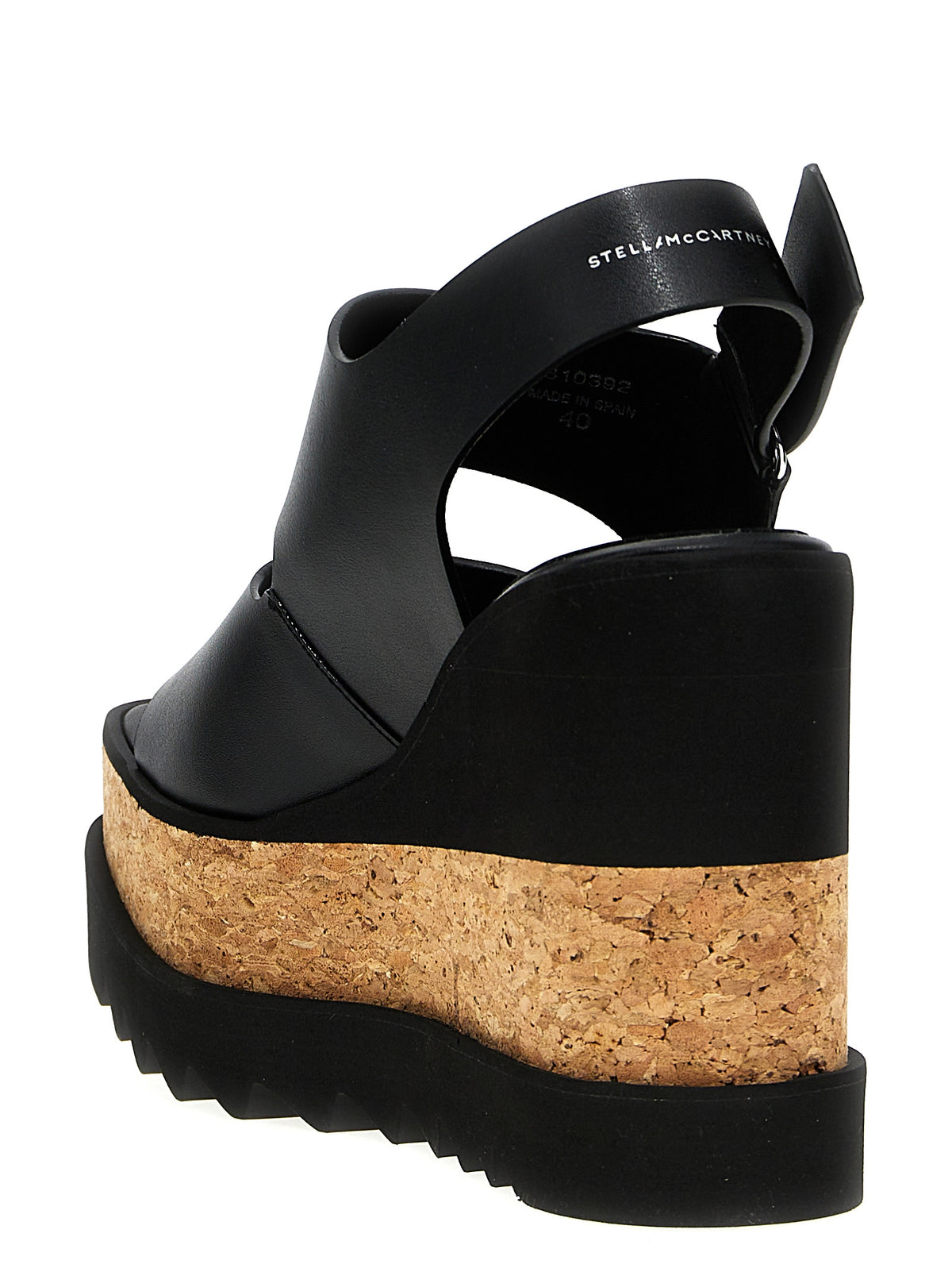 Stella McCartney Black Wedge Sandals - Artisanal Luxury Footwear