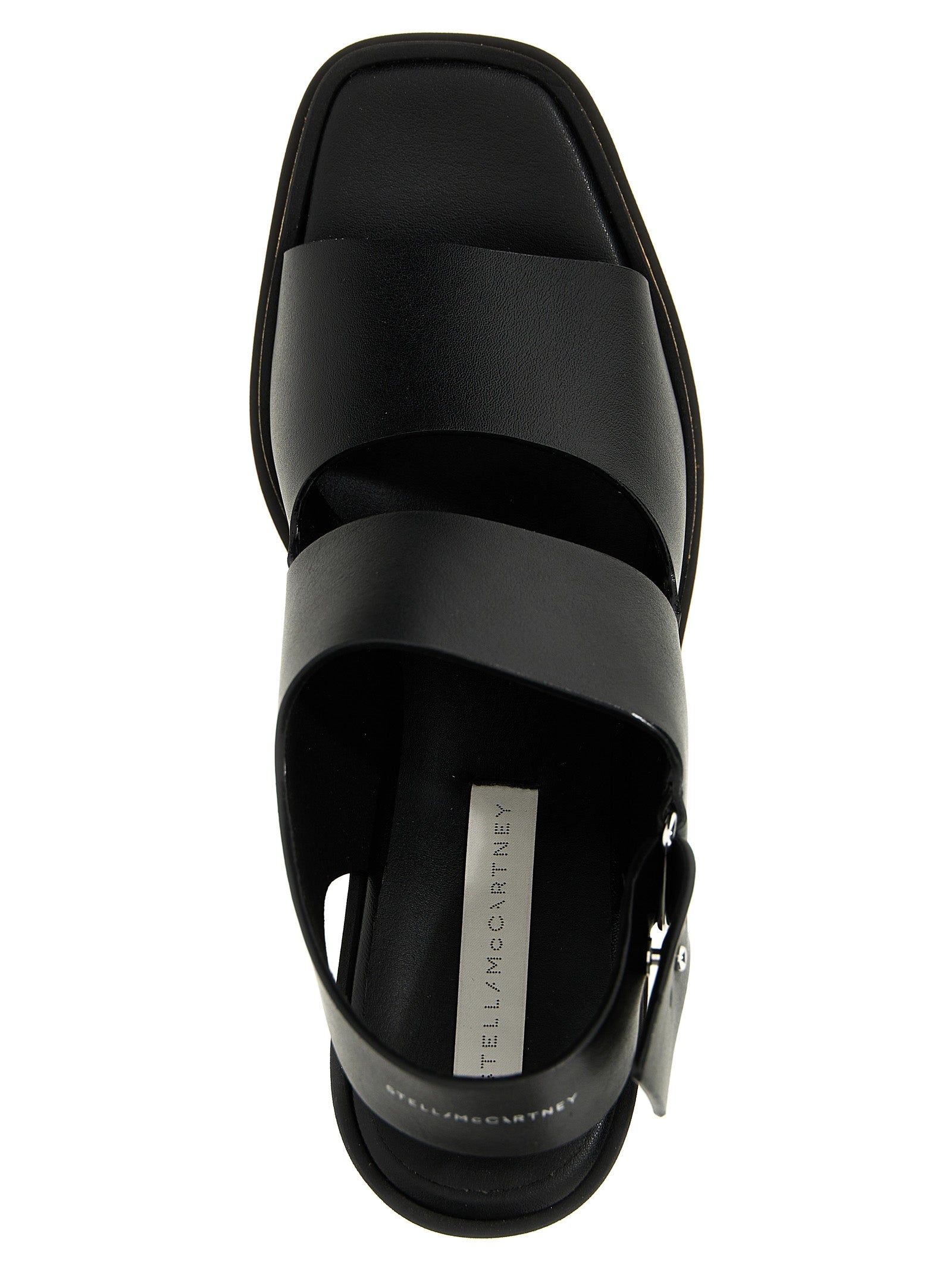 Stella McCartney Black Wedge Sandals - Artisanal Luxury Footwear