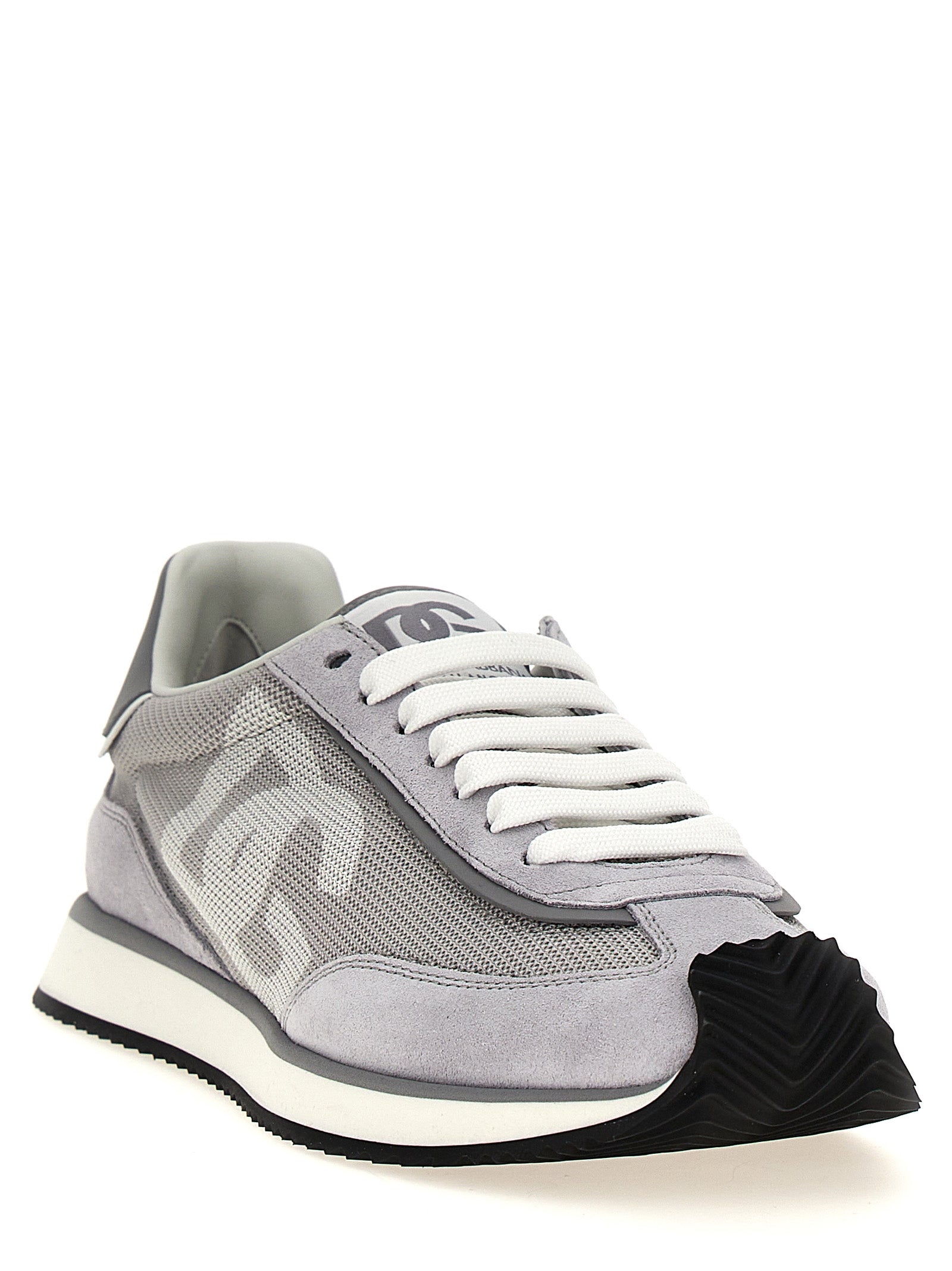 Dolce & Gabbana Gray Calfskin Athletic Sneakers