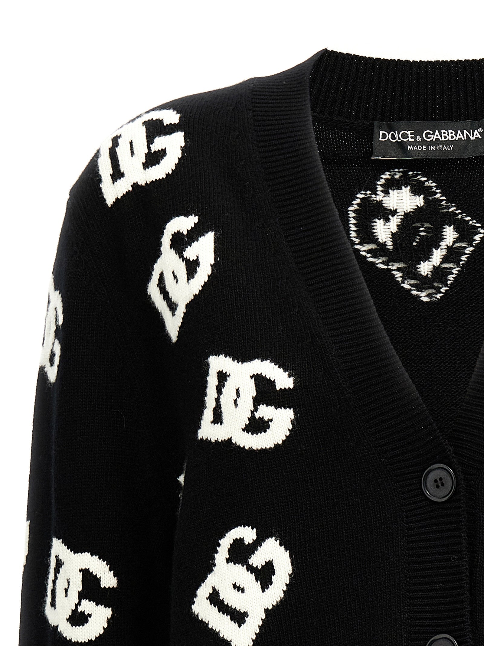 Dolce & Gabbana Bicolor Virgin Wool Cardigan