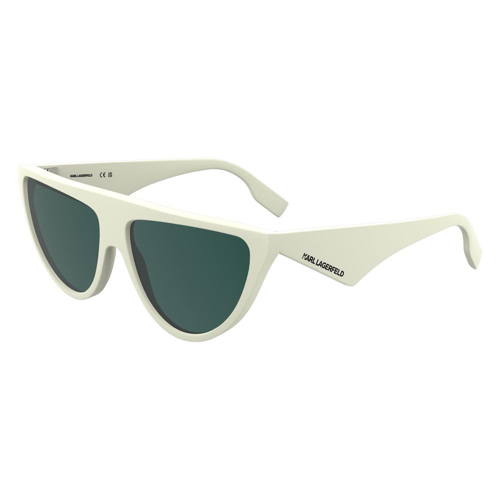 Elevate your style with Karl Lagerfeld White Injected Sunglasses, a luxurious accessory that embodies sophistication and timeless allure for the discerning fashionista.