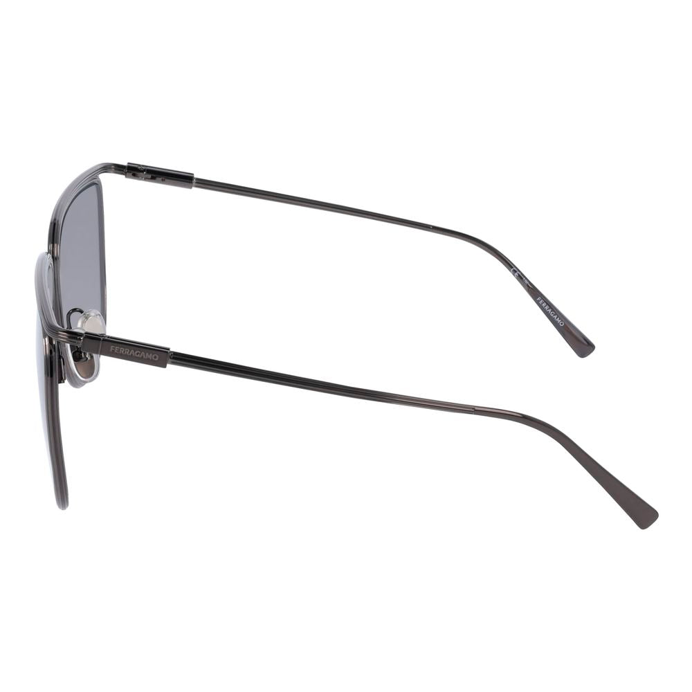 Experience the allure of Ferragamo Gray Metal Sunglasses, where artisanal craftsmanship meets modern elegance, perfect for the discerning individual who embodies luxury.