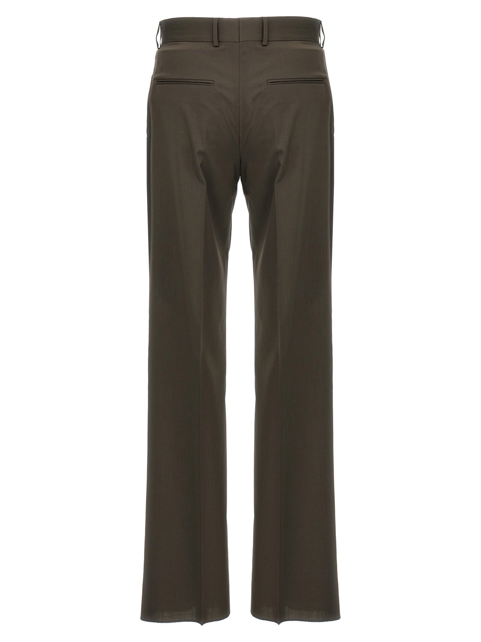 Elevate your wardrobe with the Fendi Bicolor Wool Dress Pants, crafted from luxurious Italian wool, blending sophistication and comfort for the discerning individual.