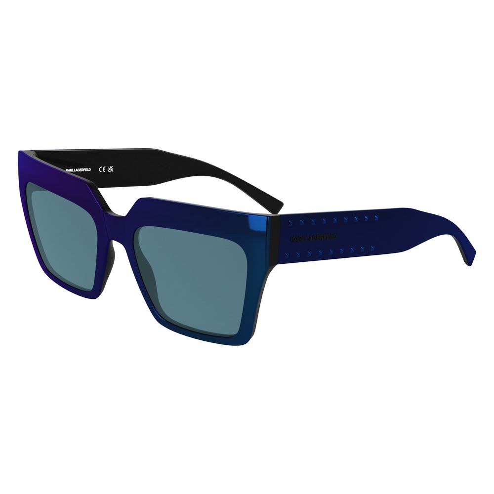 Elevate your style with Karl Lagerfeld Blue Injected Sunglasses, where exquisite craftsmanship meets bold design, embodying luxury for the discerning individual.