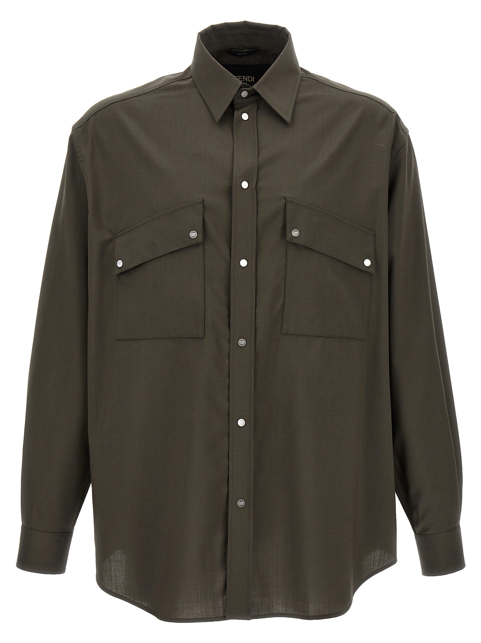 Fendi Bicolor Wool Blouse - Exquisite Designer Couture Elegance