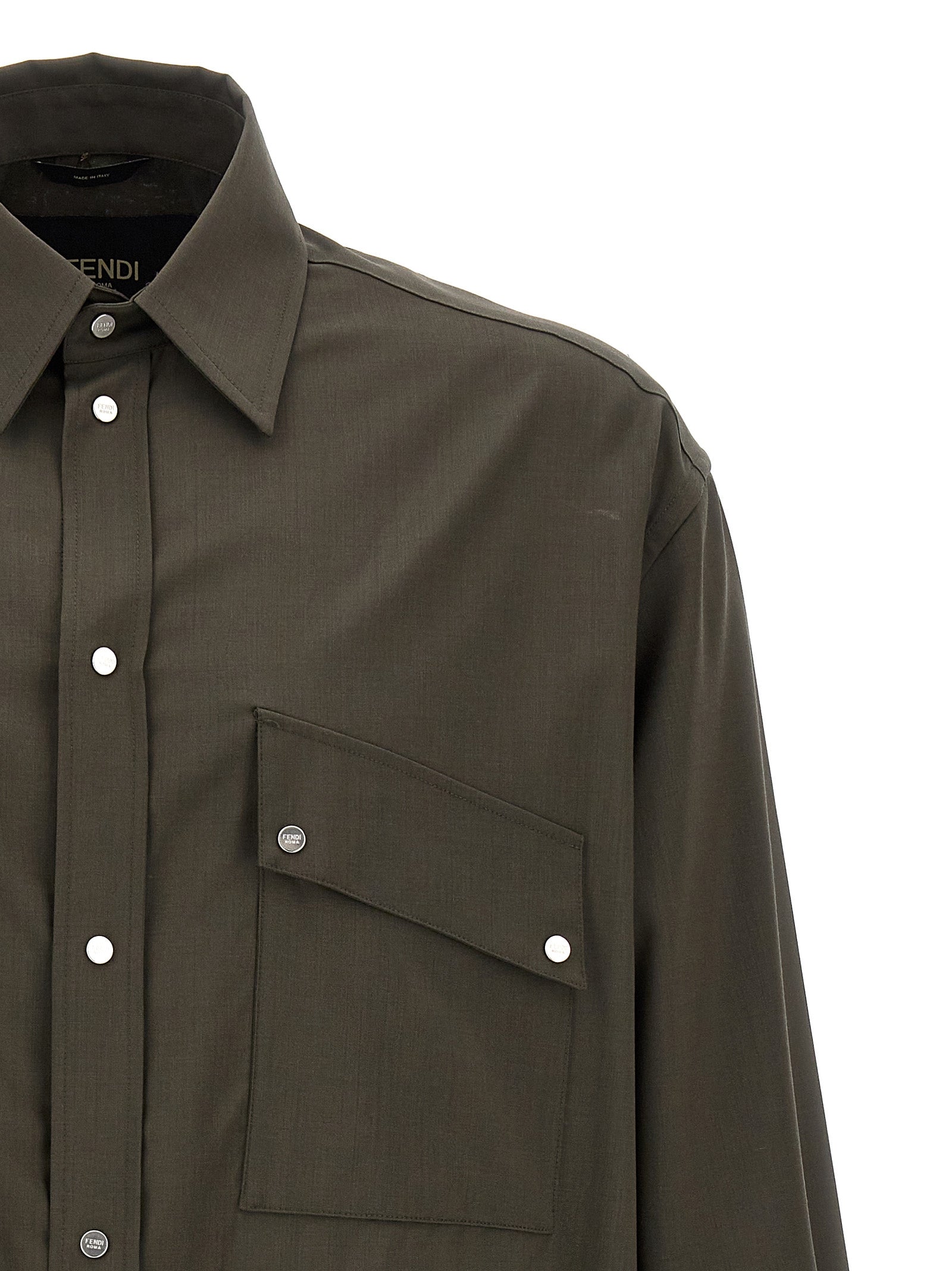 Fendi Bicolor Wool Blouse - Exquisite Designer Couture Elegance