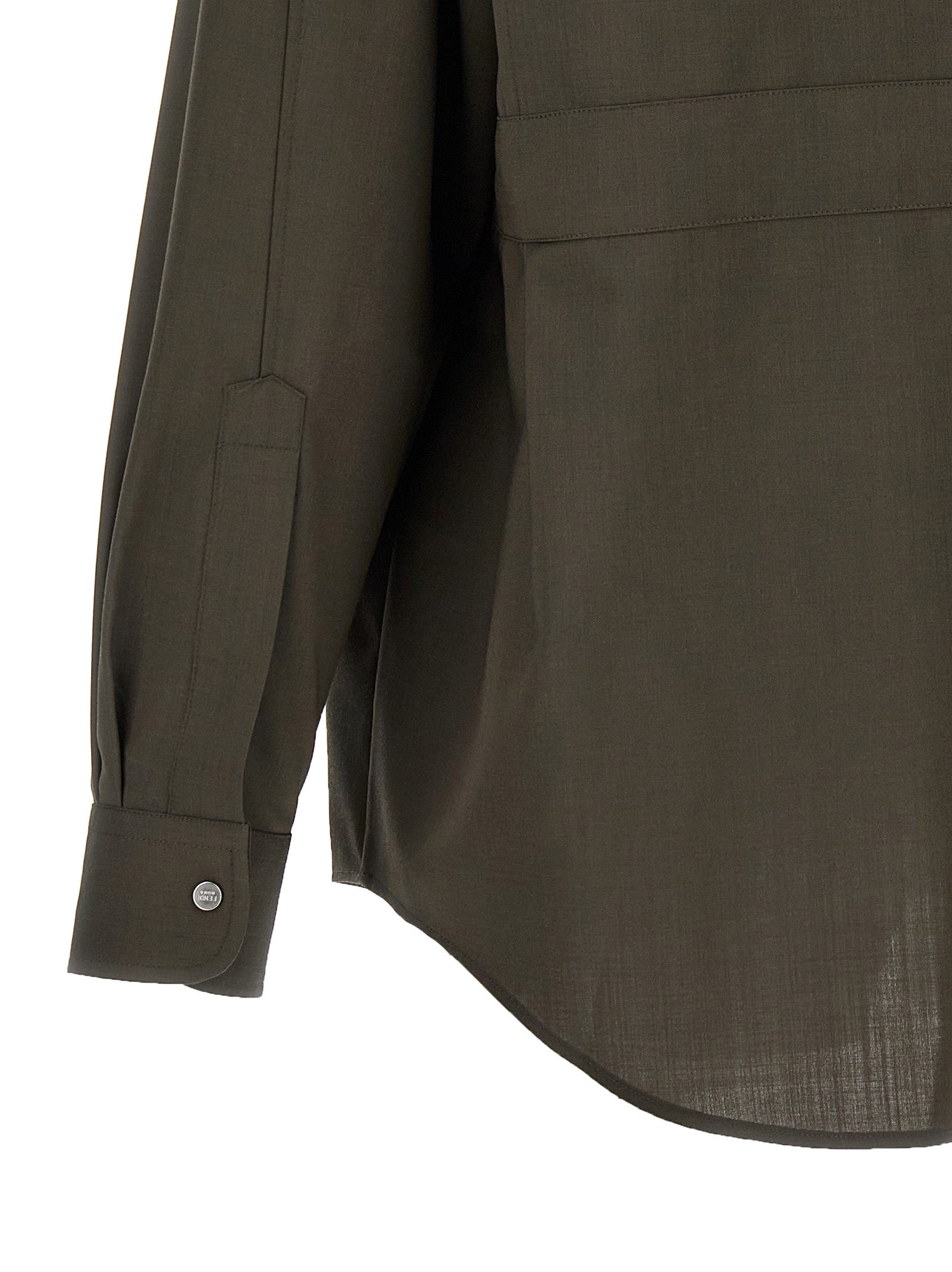 Fendi Bicolor Wool Blouse - Exquisite Designer Couture Elegance
