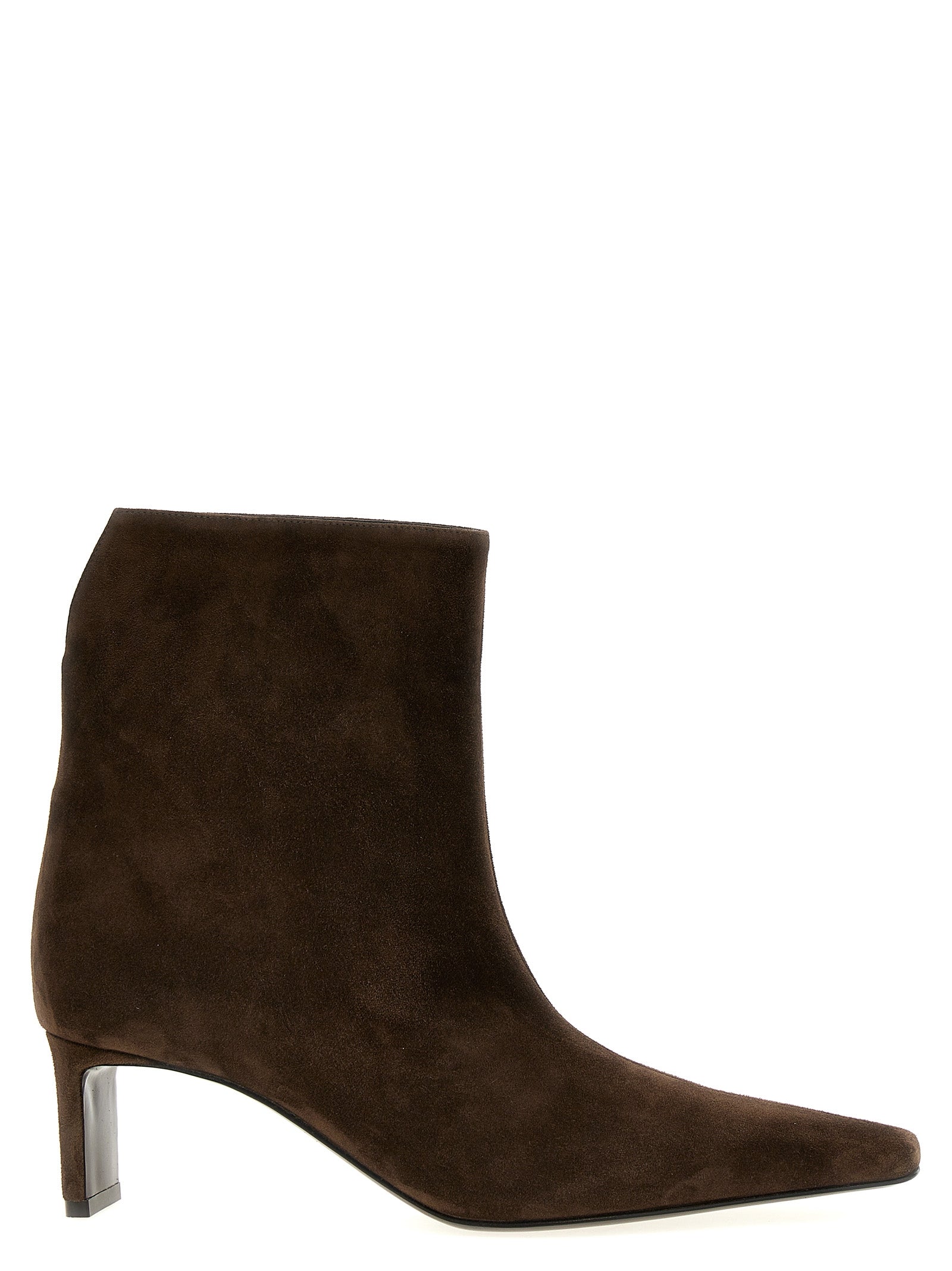 Khaite Brown Calfskin Ankle Boots - Artisanal Luxury Footwear