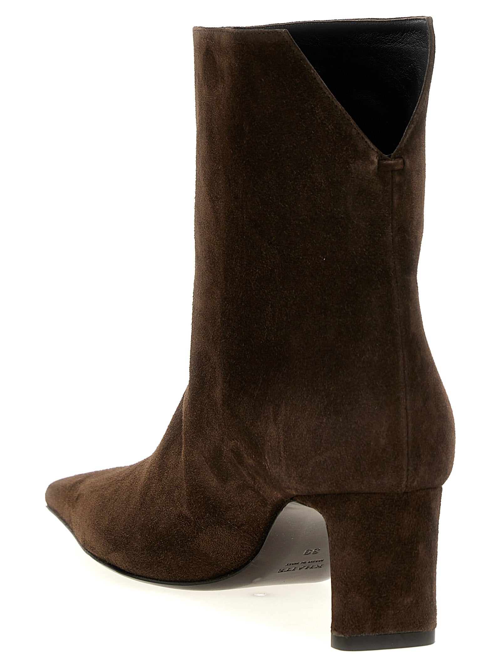 Khaite Brown Calfskin Ankle Boots - Artisanal Luxury Footwear