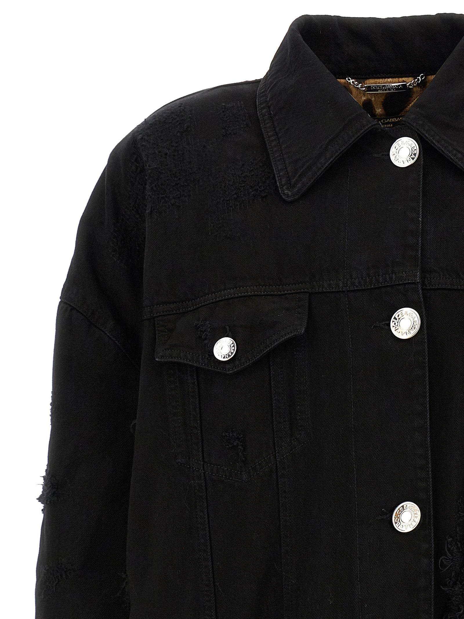 Dolce & Gabbana Black Cotton Denim Jacket - Artisanal Luxury Outerwear
