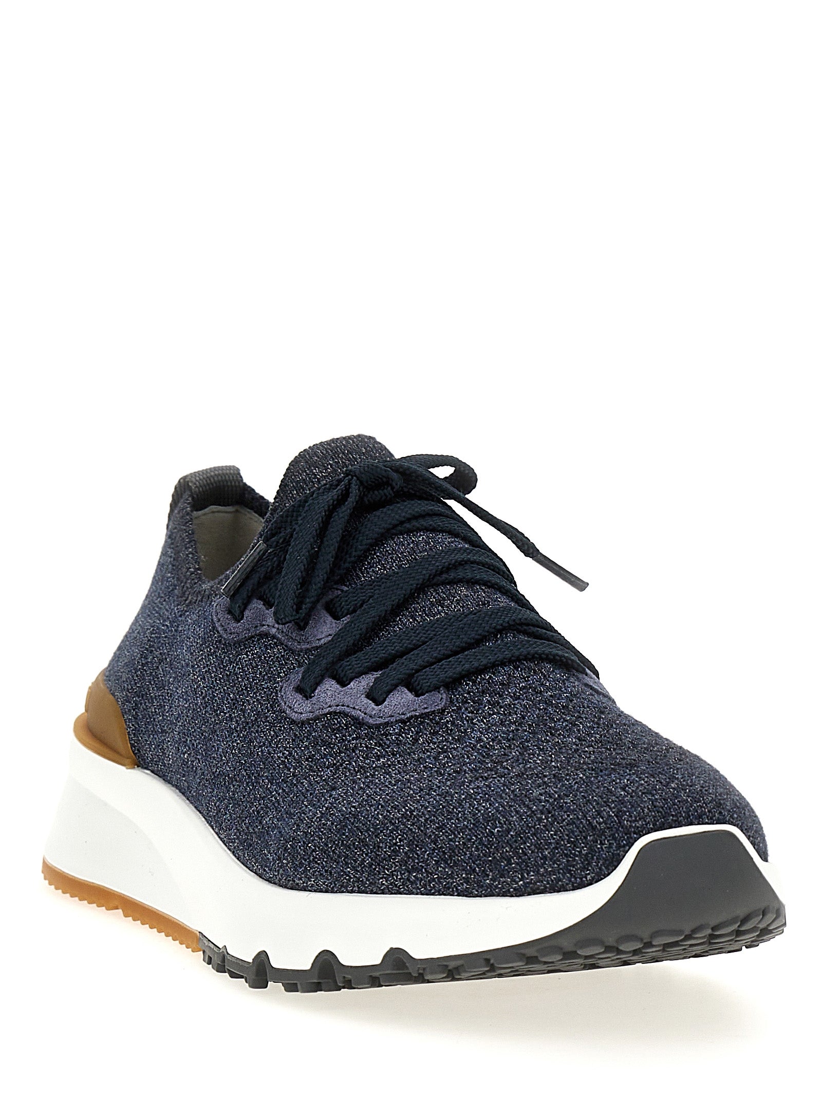 Brunello Cucinelli Blue Cotton Athletic Sneakers - Luxury Footwear