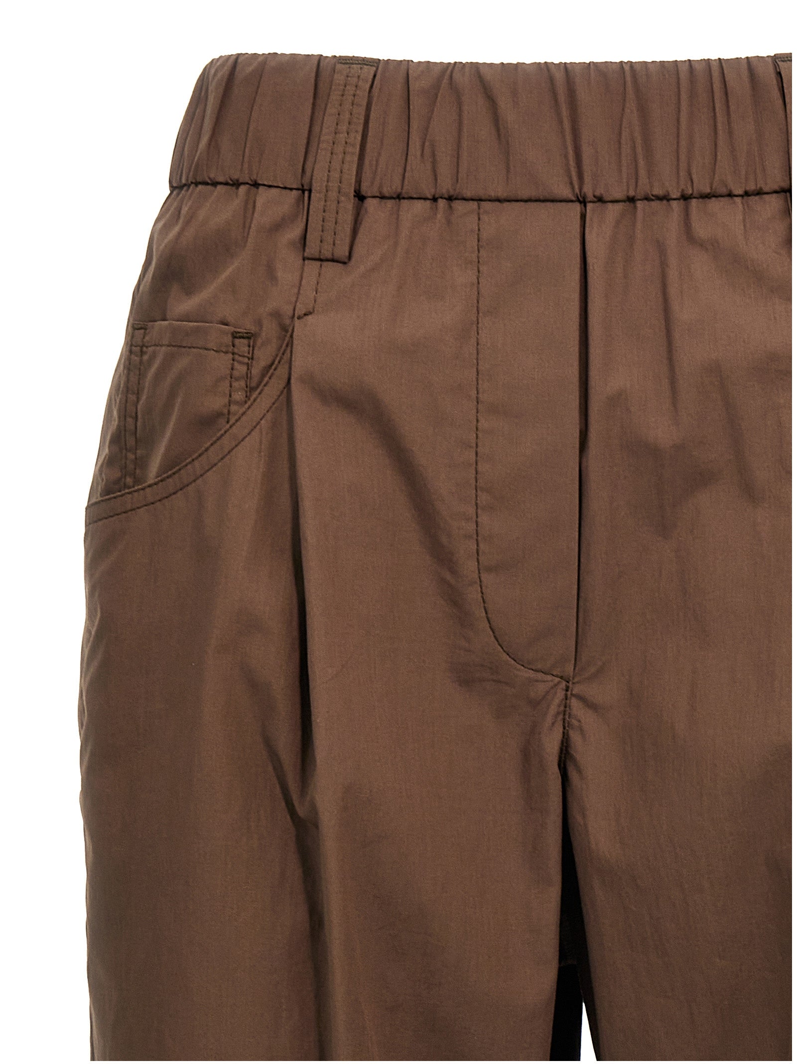 Brunello Cucinelli Brown Cotton Casual Pants - Designer Elegance