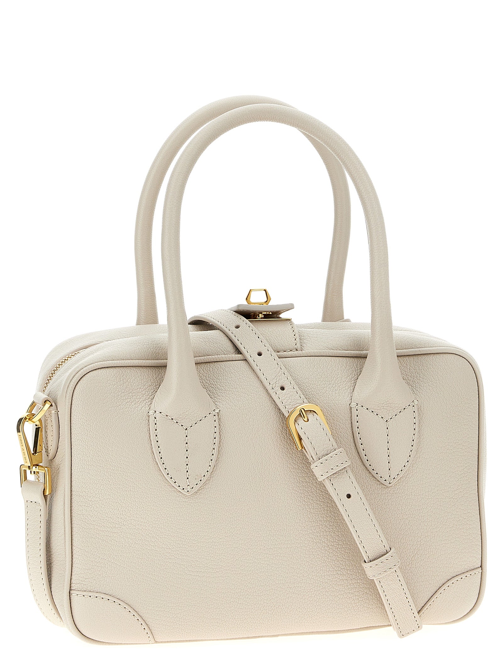 Discover the Golden Goose White Goatskin Handbag, a masterpiece of Italian craftsmanship in luxurious goat leather, perfect for those who embody elegance and confidence.