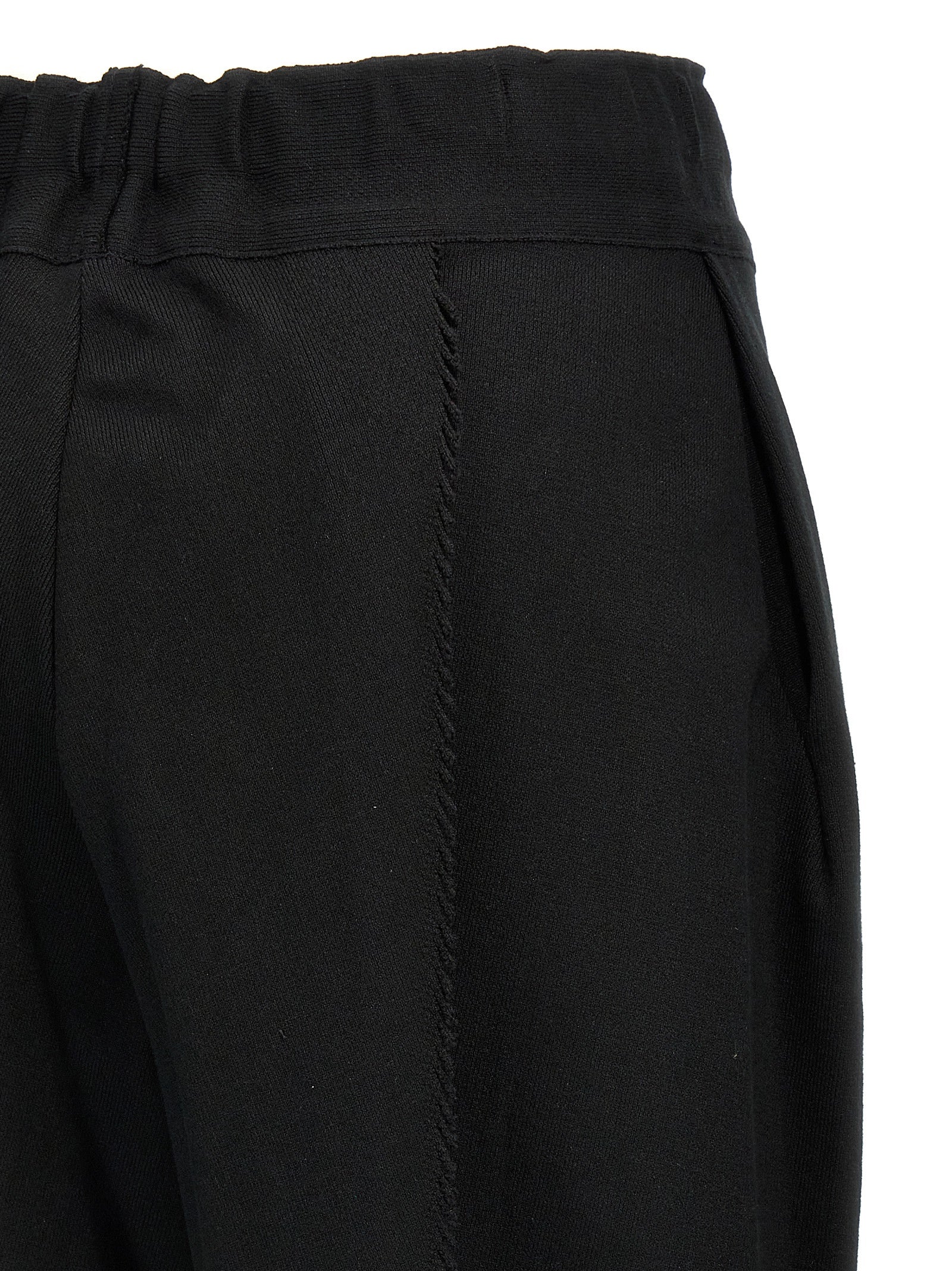 Issey Miyake Black Cotton Casual Pants - Timeless Luxury Elegance